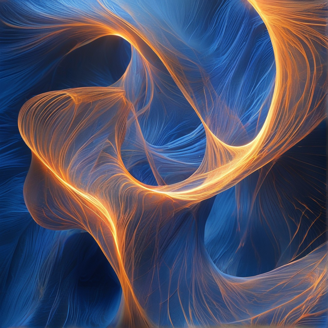 Abstract Blue Orange Flow