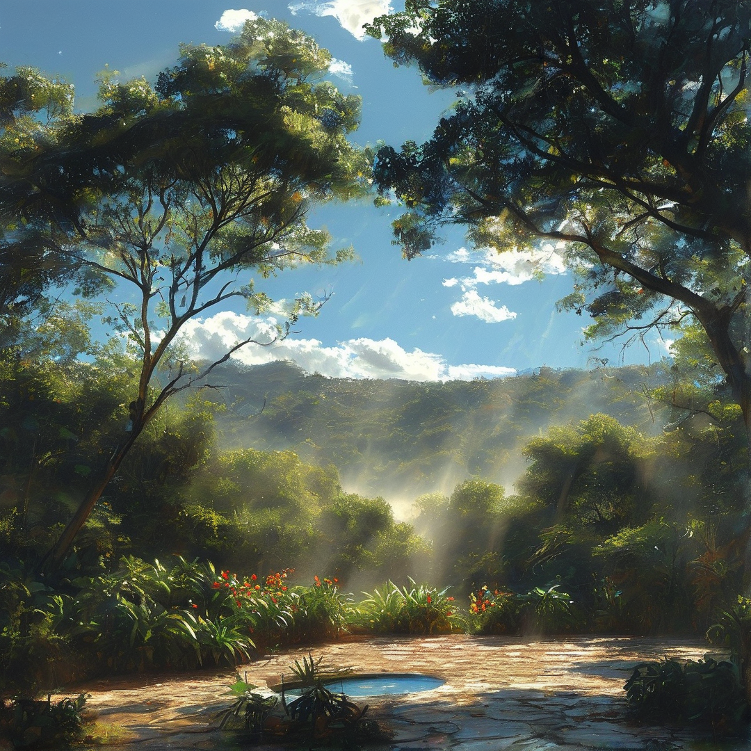 Sunlit Forest Clearing