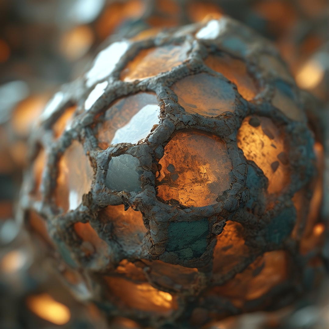 Amber Geodesic Sphere — Macro Study