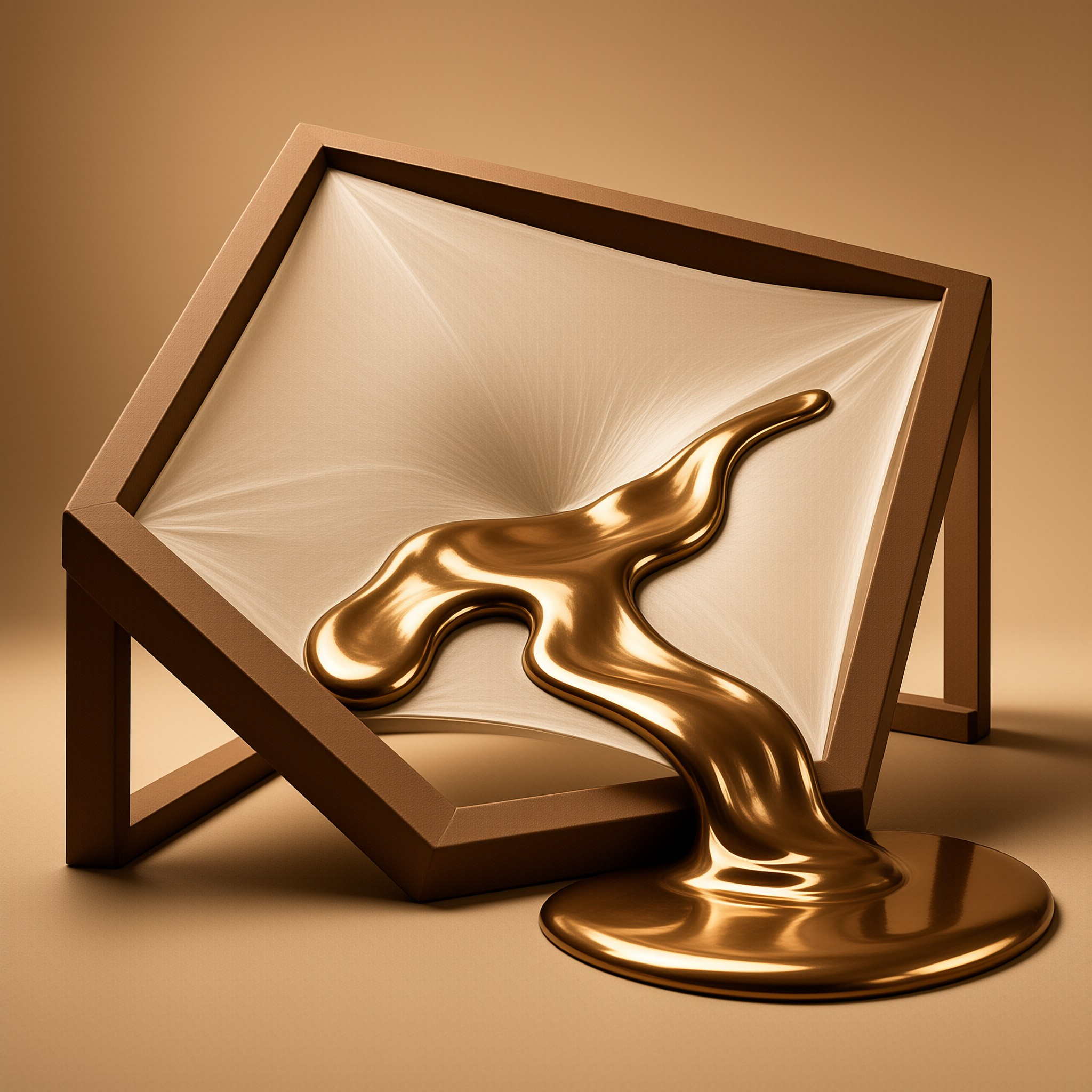 Molten Gold Canvas — Surreal 3D Study