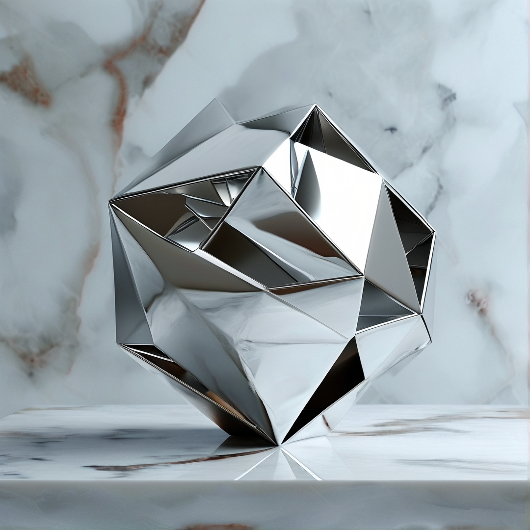 Chrome Geometric Sculpture