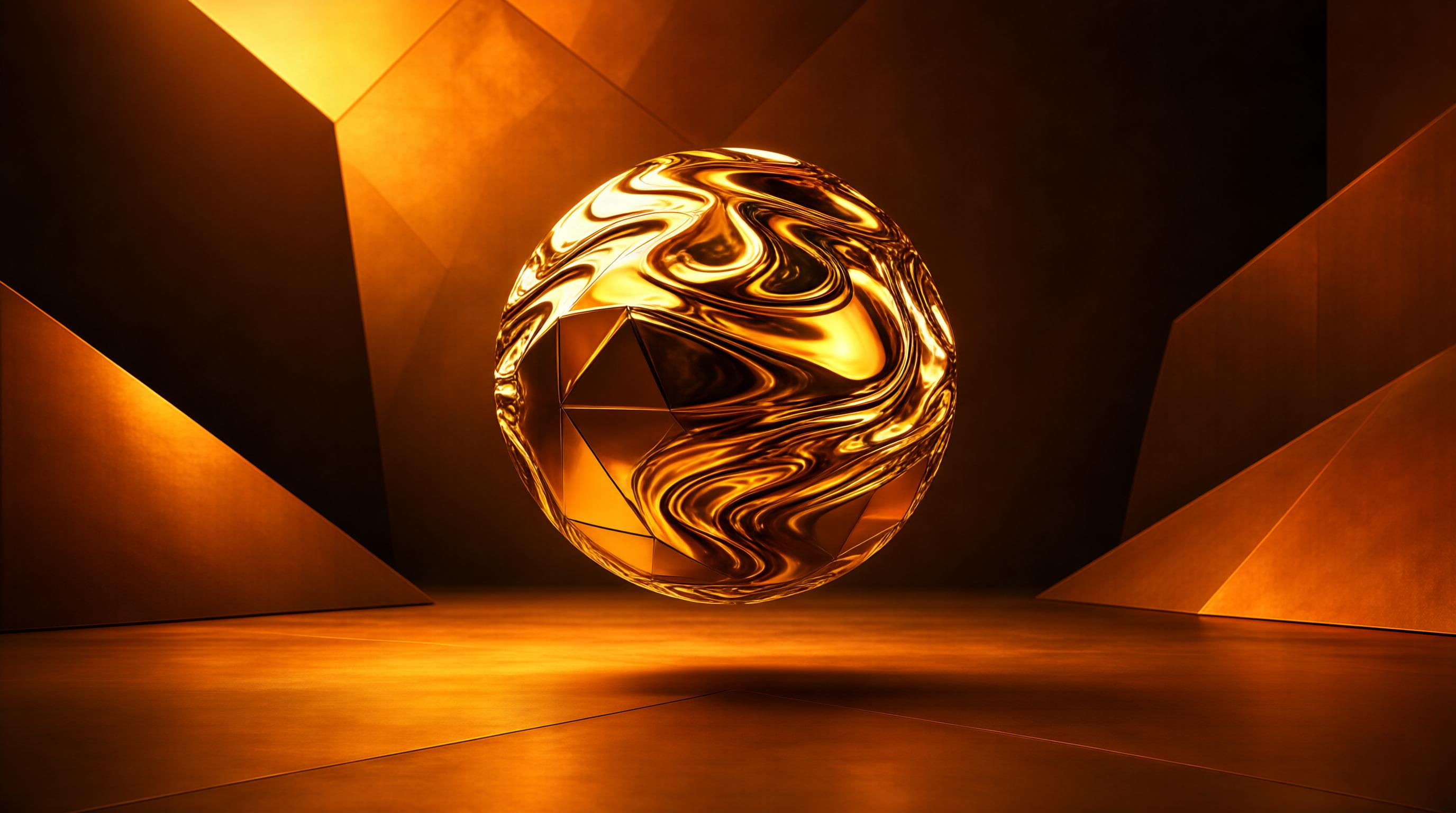 Golden Metallic Sphere in Geometric Space