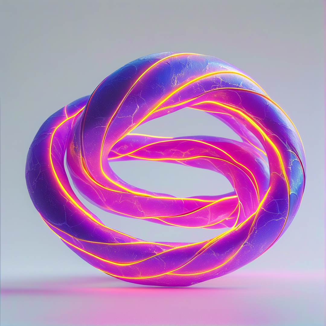 Abstract Purple Neon Knot