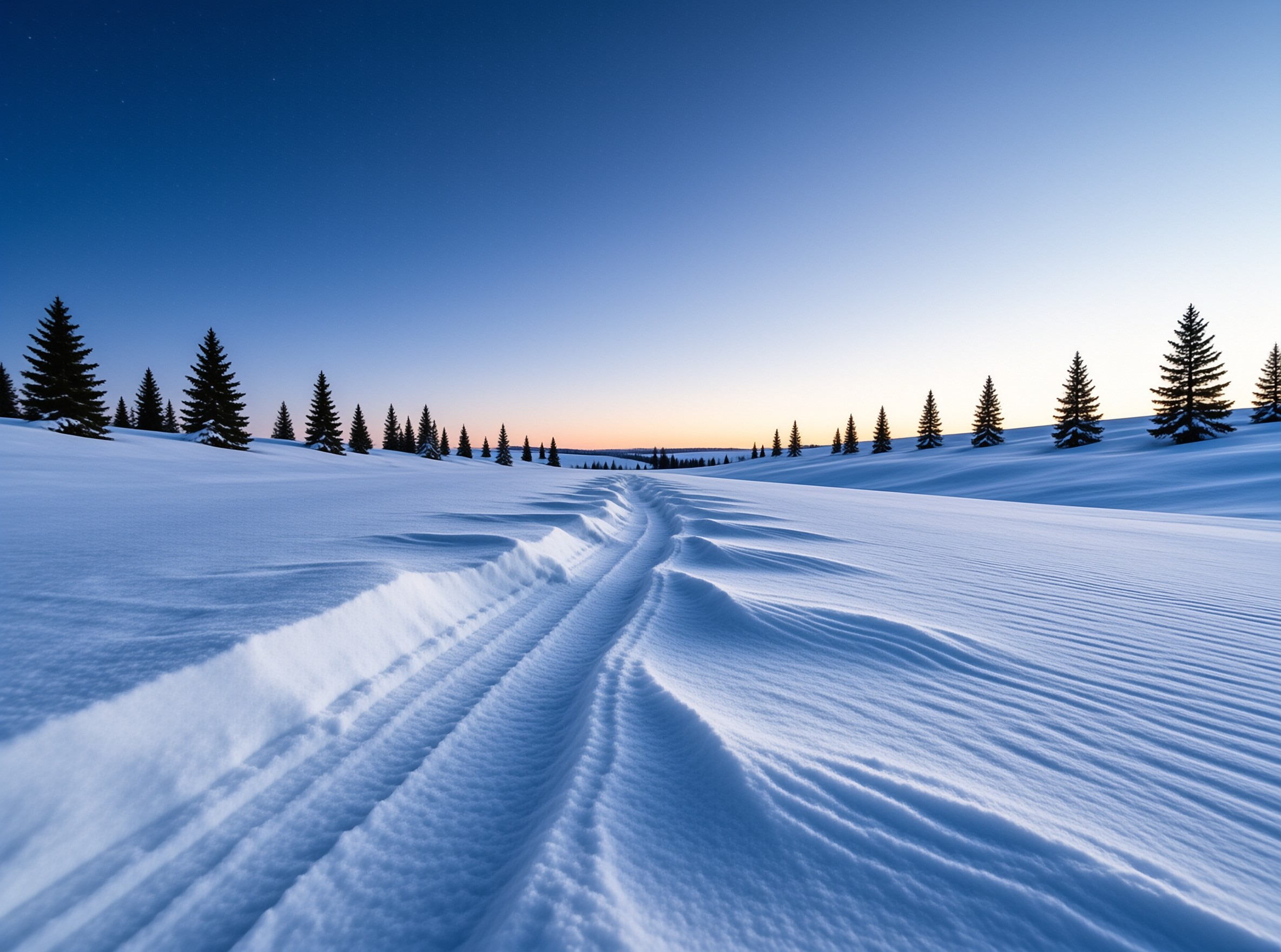 Snowy Trail at Twilight