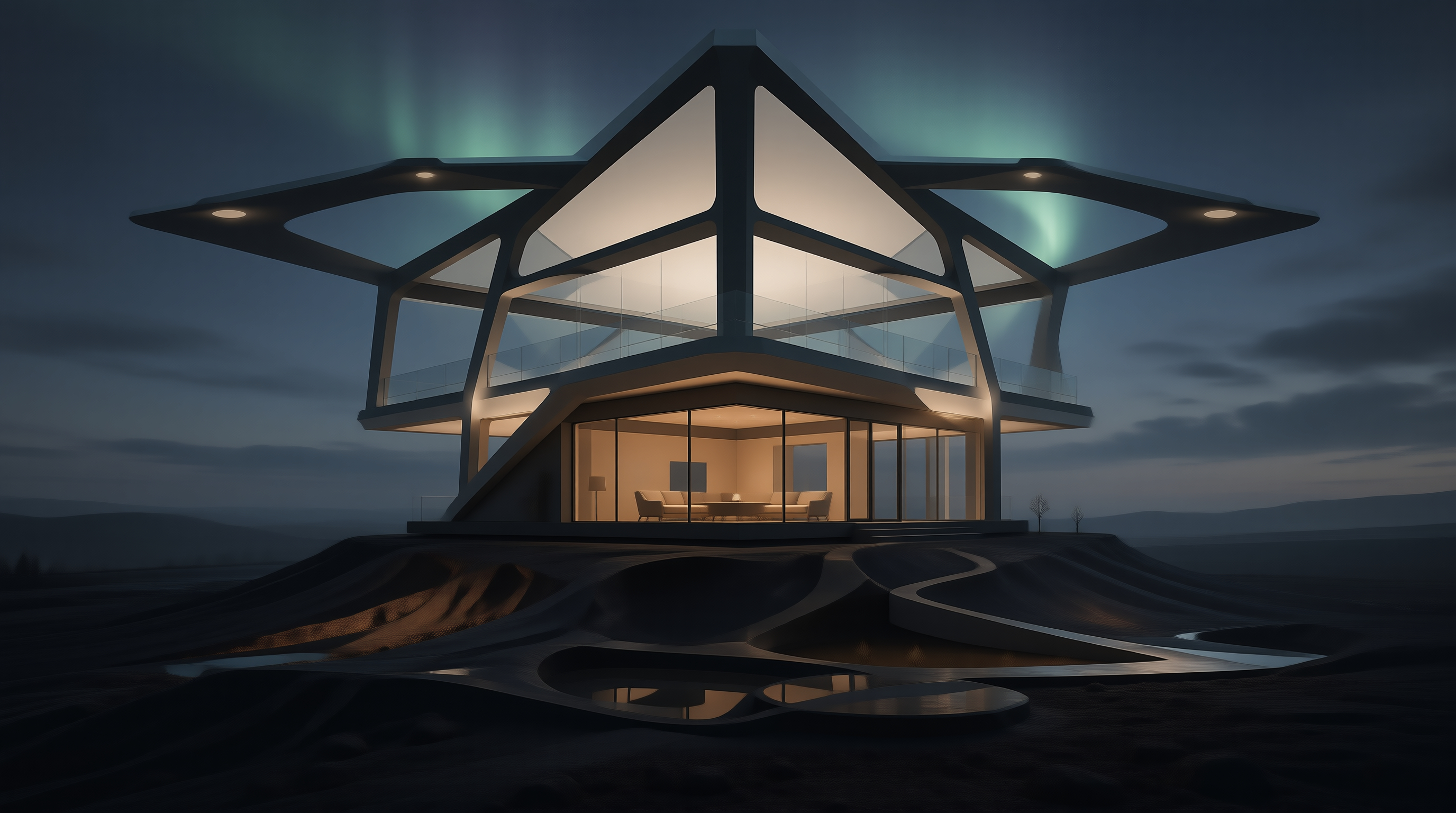 Futuristic Glass House