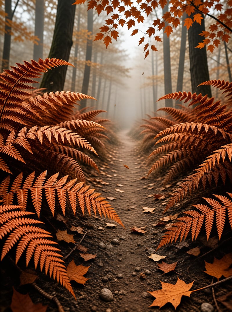 Misty Autumn Forest Path