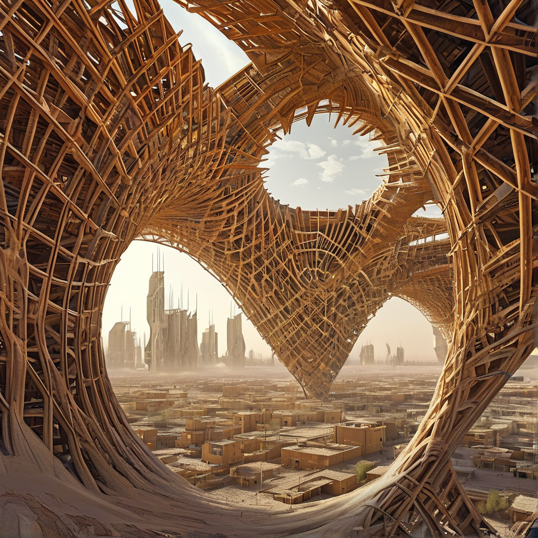 Giant Wooden Heart Tunnel