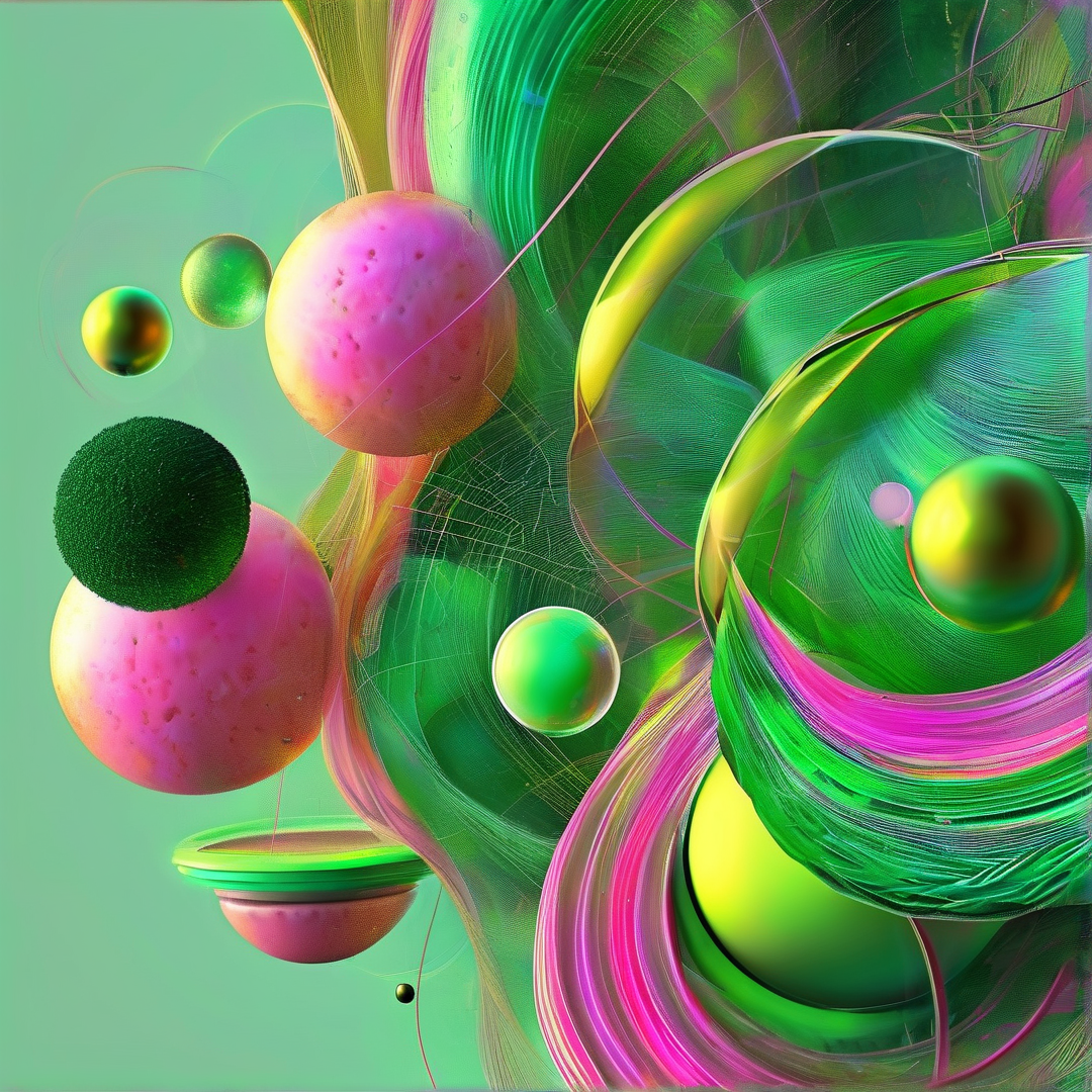 Glass Spheres Ribbons — Abstract 3D Study
