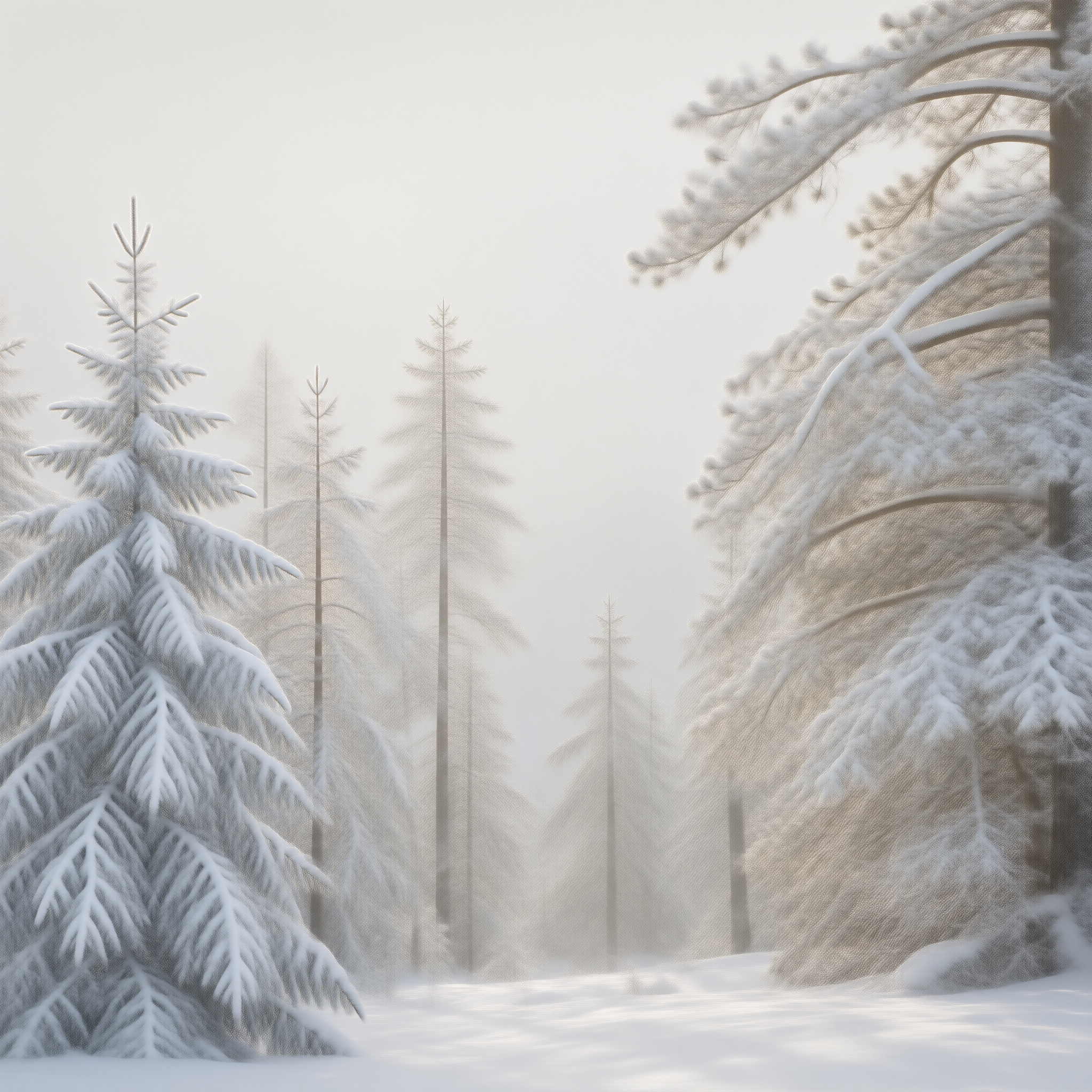 Misty Snowy Forest
