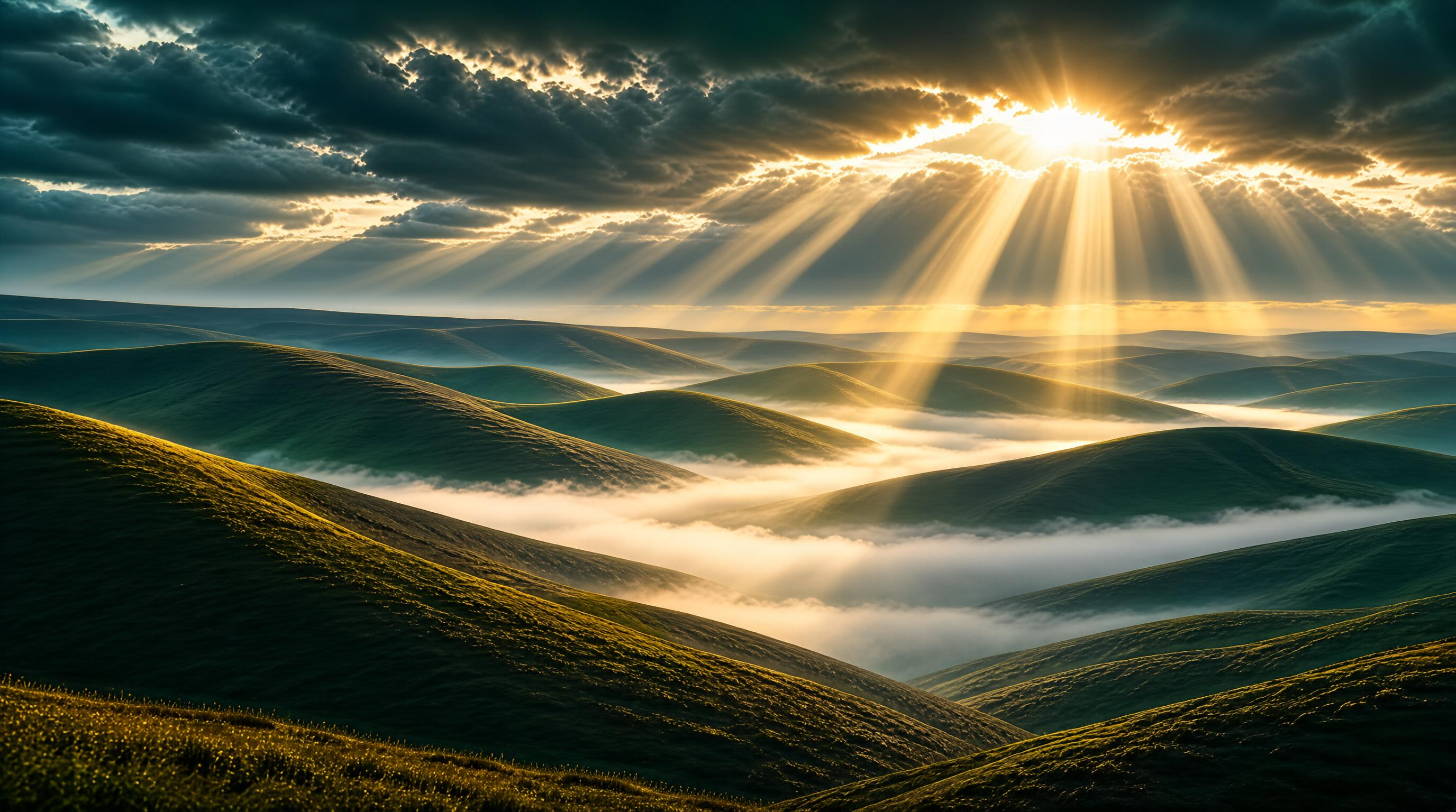 Sunrise over Rolling Hills