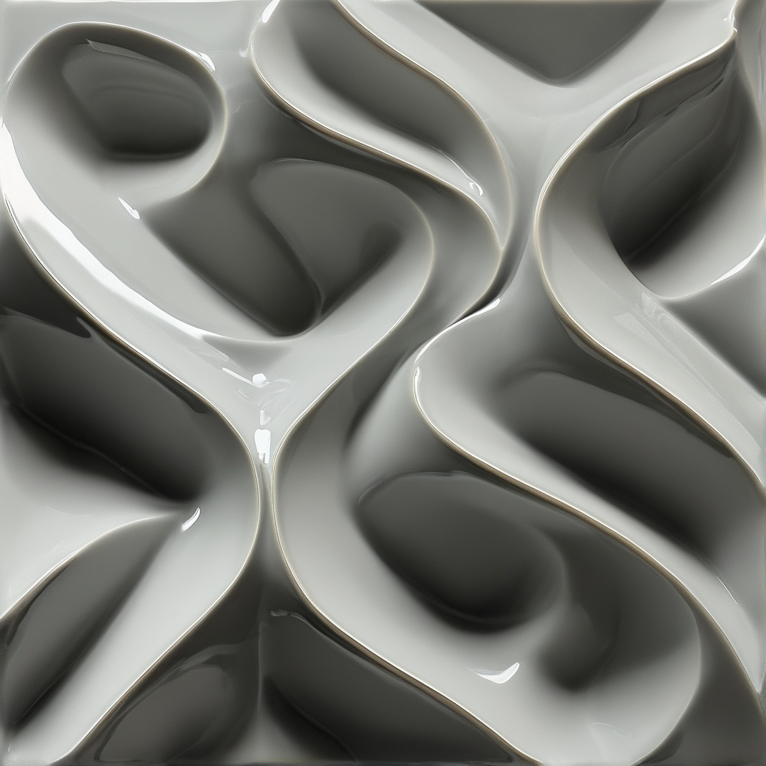 Glossy Gray Wavy Surface