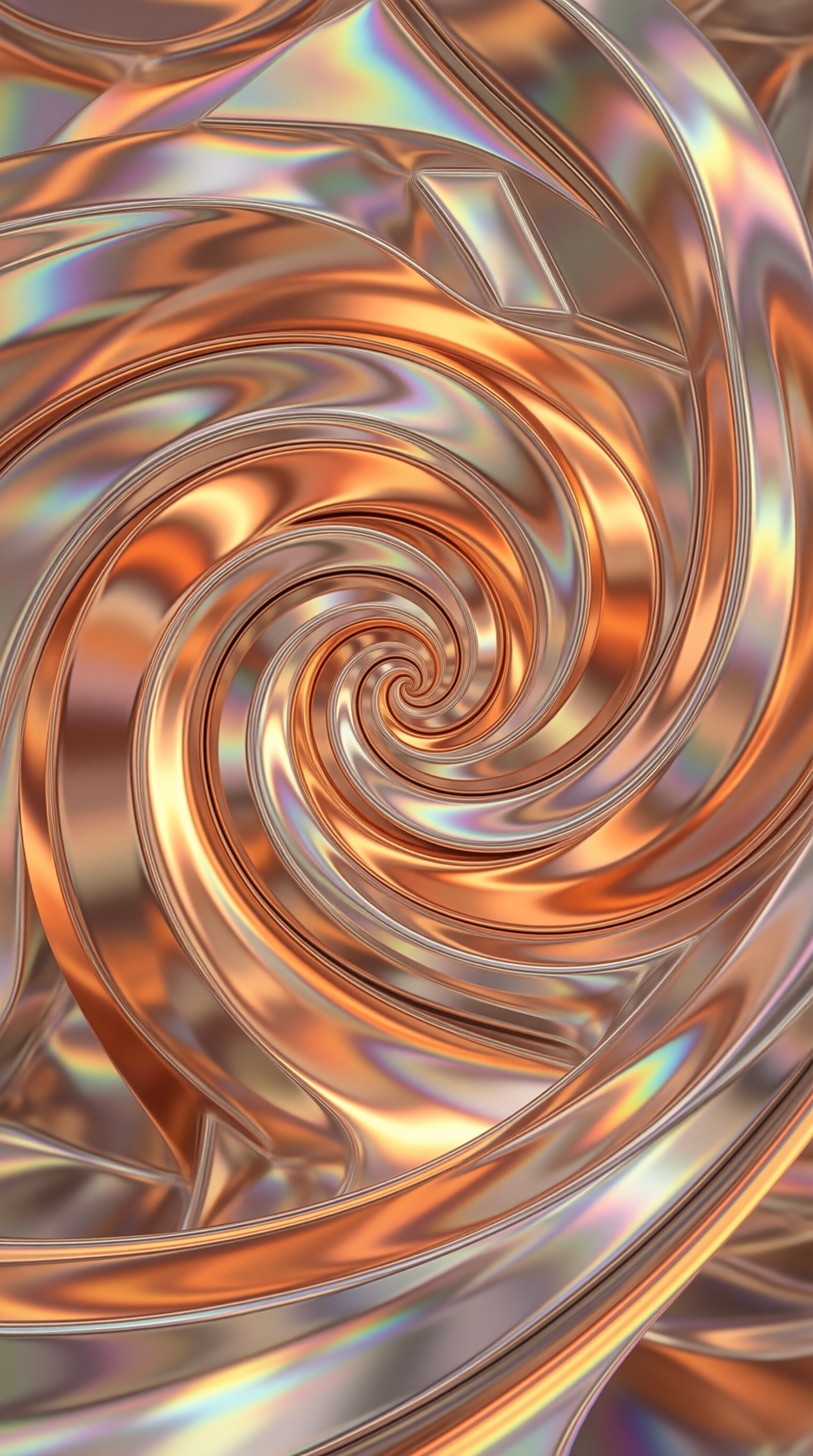 Iridescent Copper Spiral Swirl