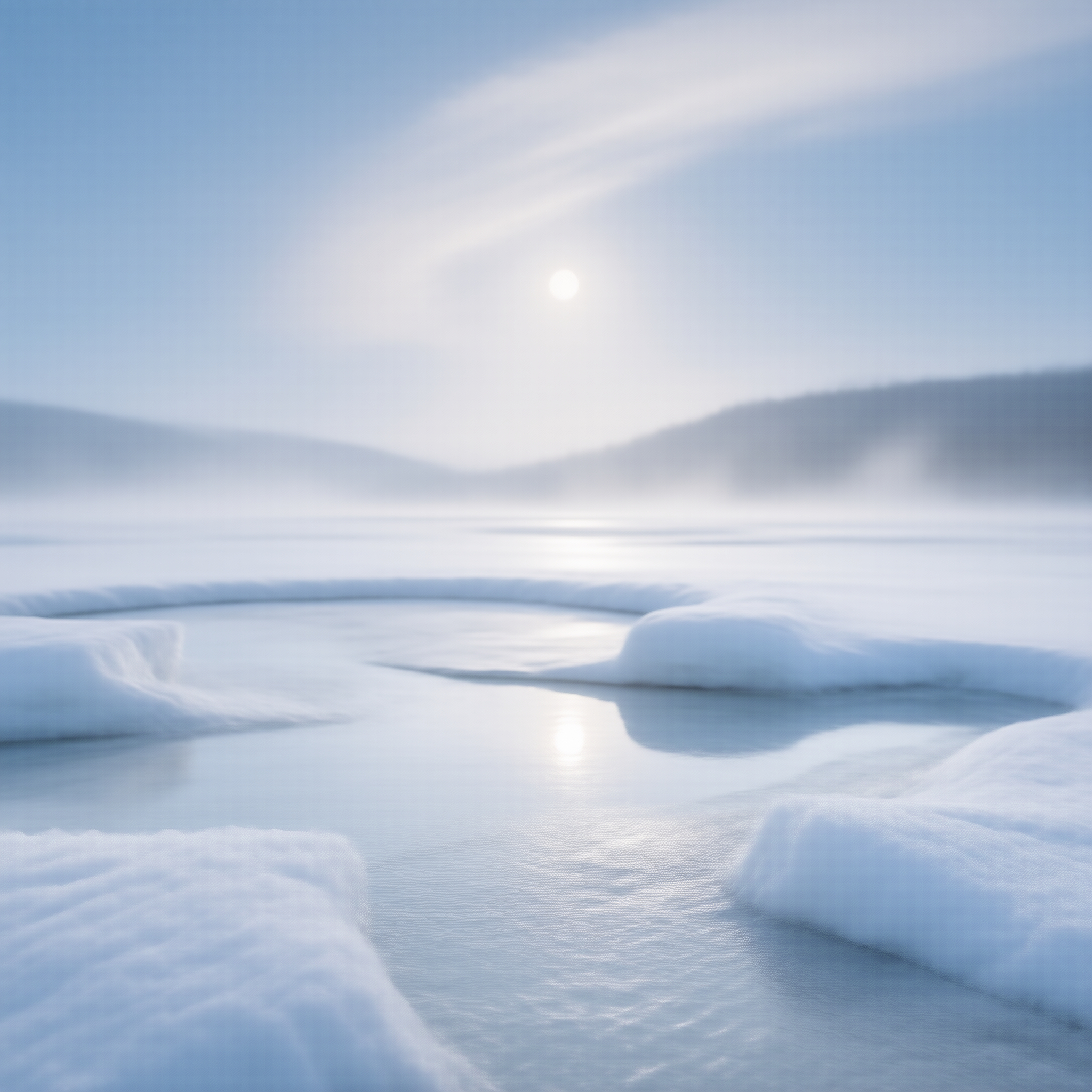 Frozen Lake at Sunrise