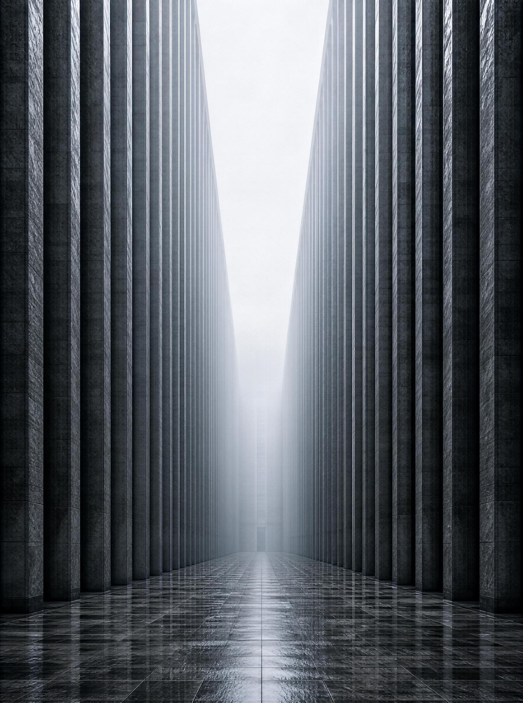 Symmetrical Architectural Corridor