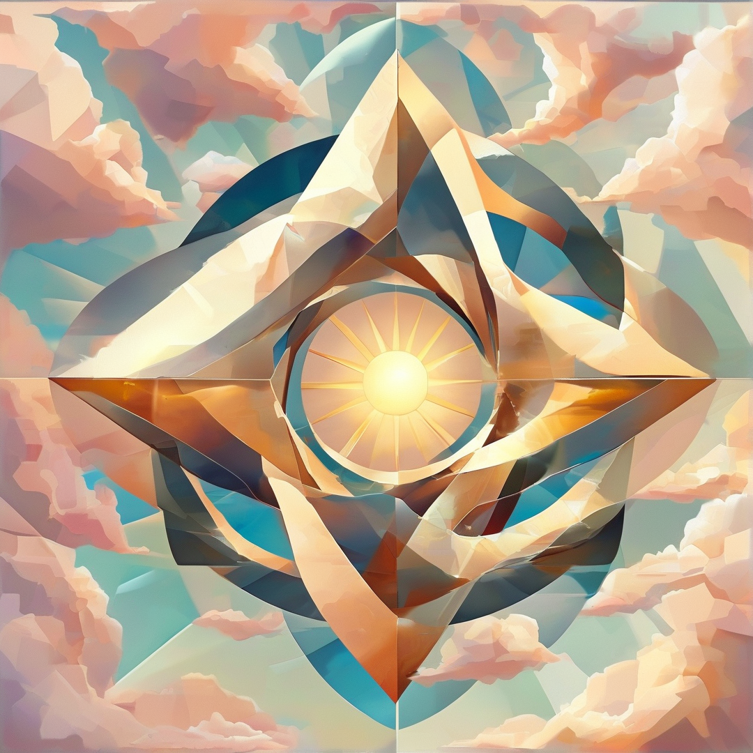 Geometric Star in Pastel Sky