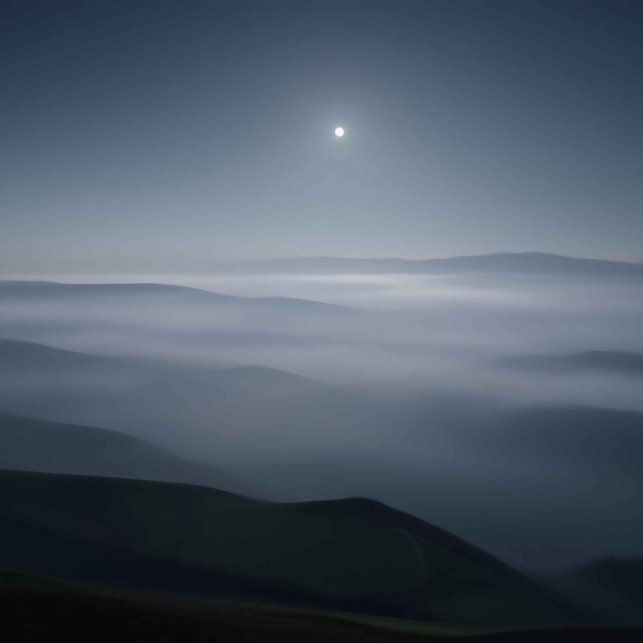Sunshine Over Foggy Hills
