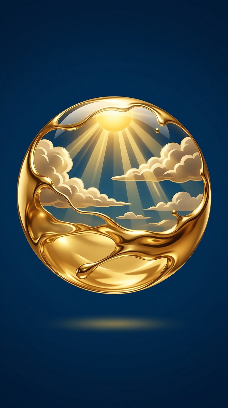 Golden Sphere with Sky