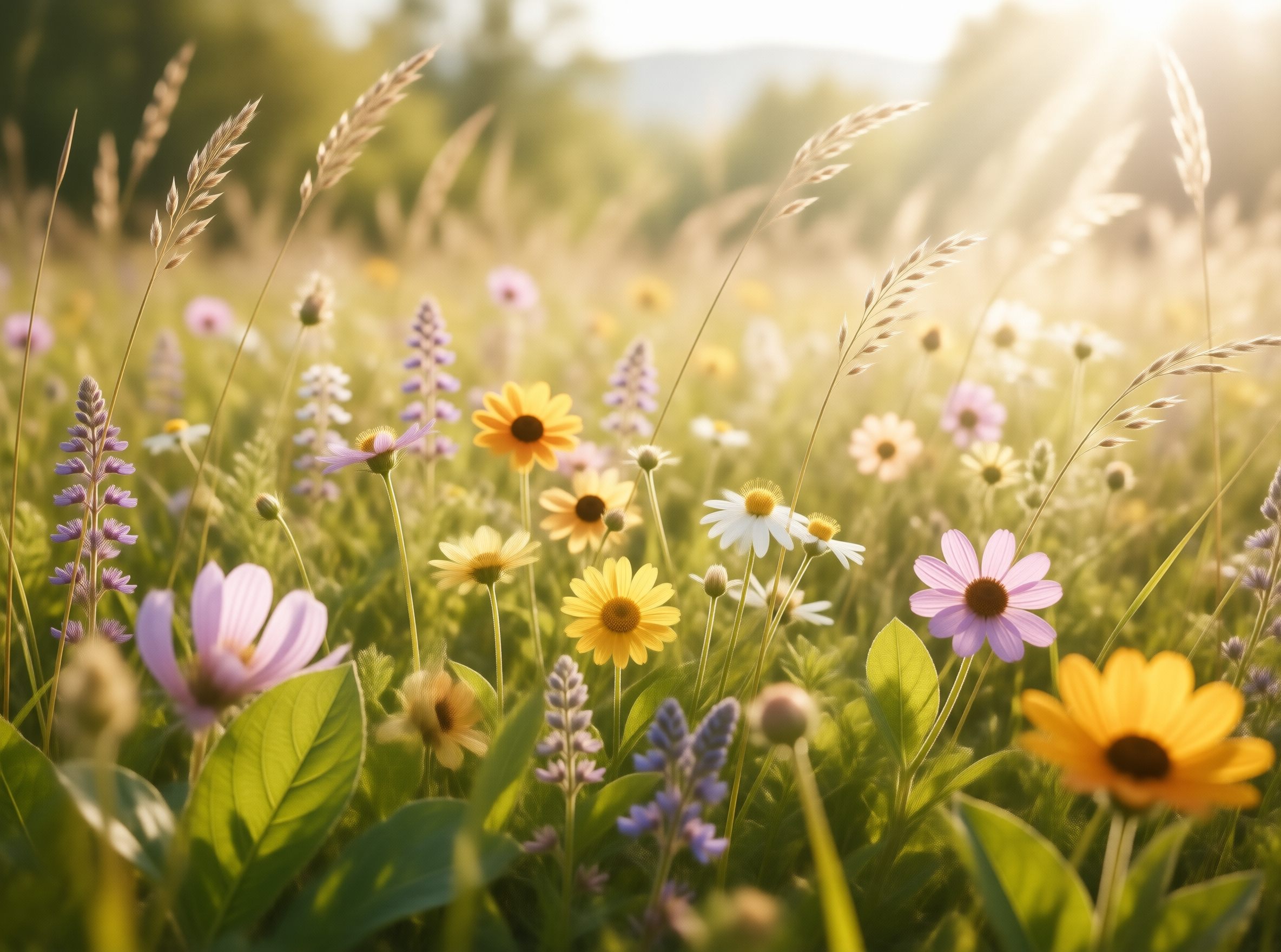 Sunlit Wildflower Meadow