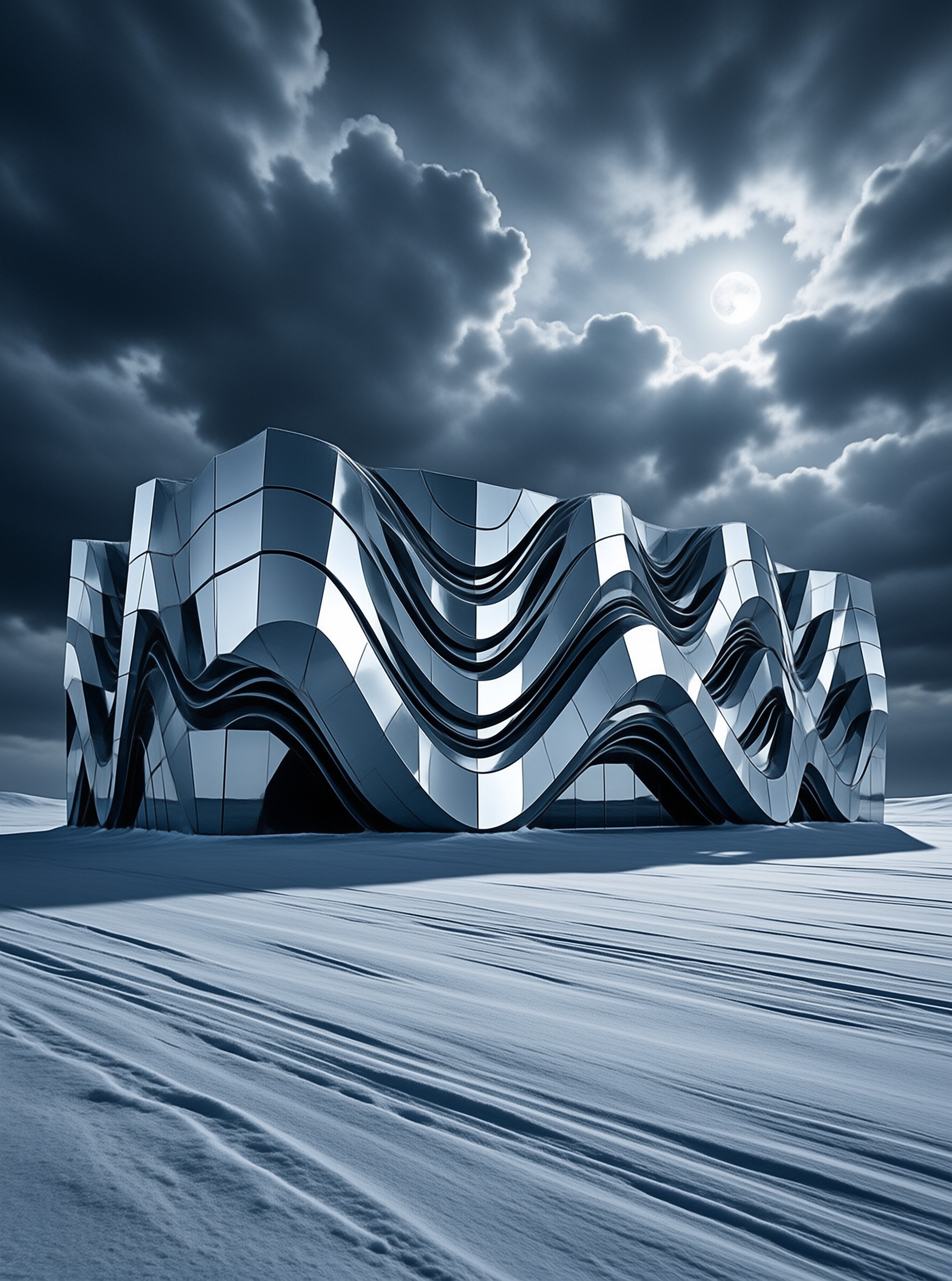 Wavy Metal Structure in Snow