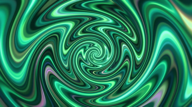 Abstract Green Swirling Vortex
