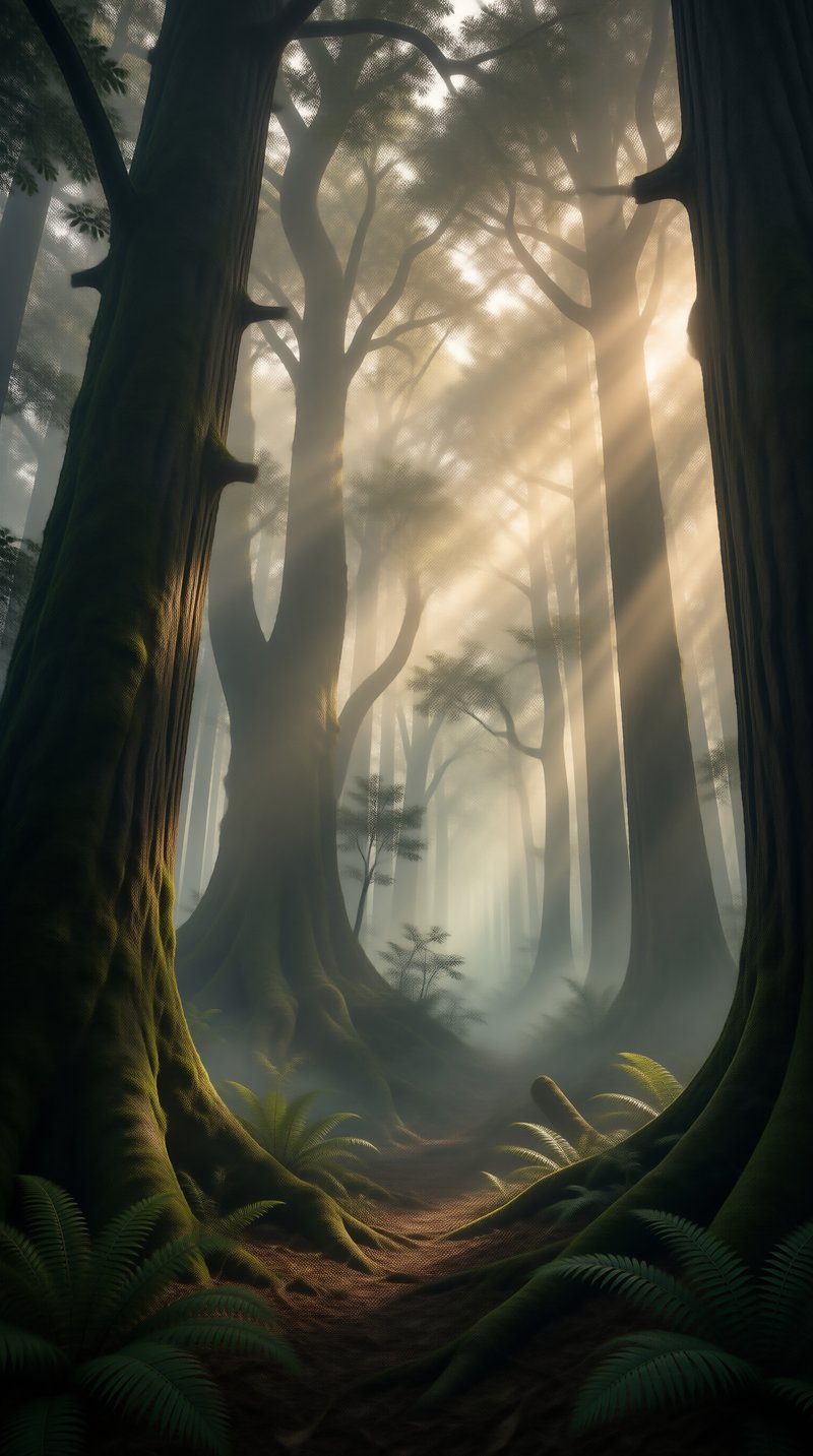 Sunlit Ancient Forest