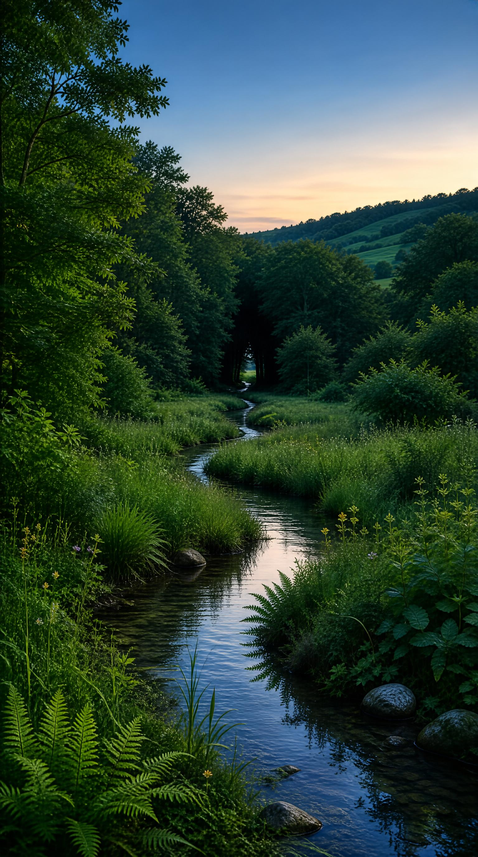 Tranquil Stream at Dusk