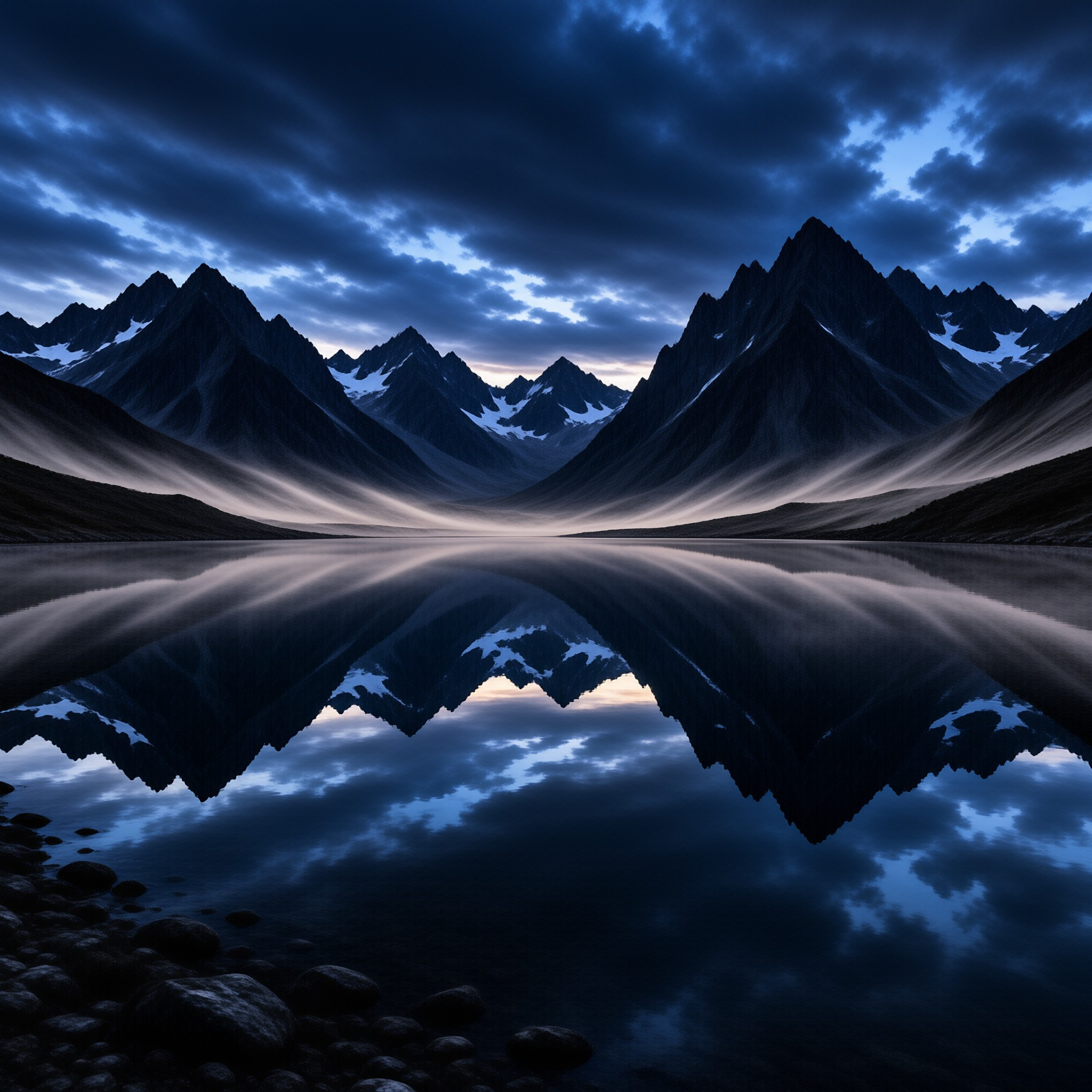 Misty Mountain Reflections