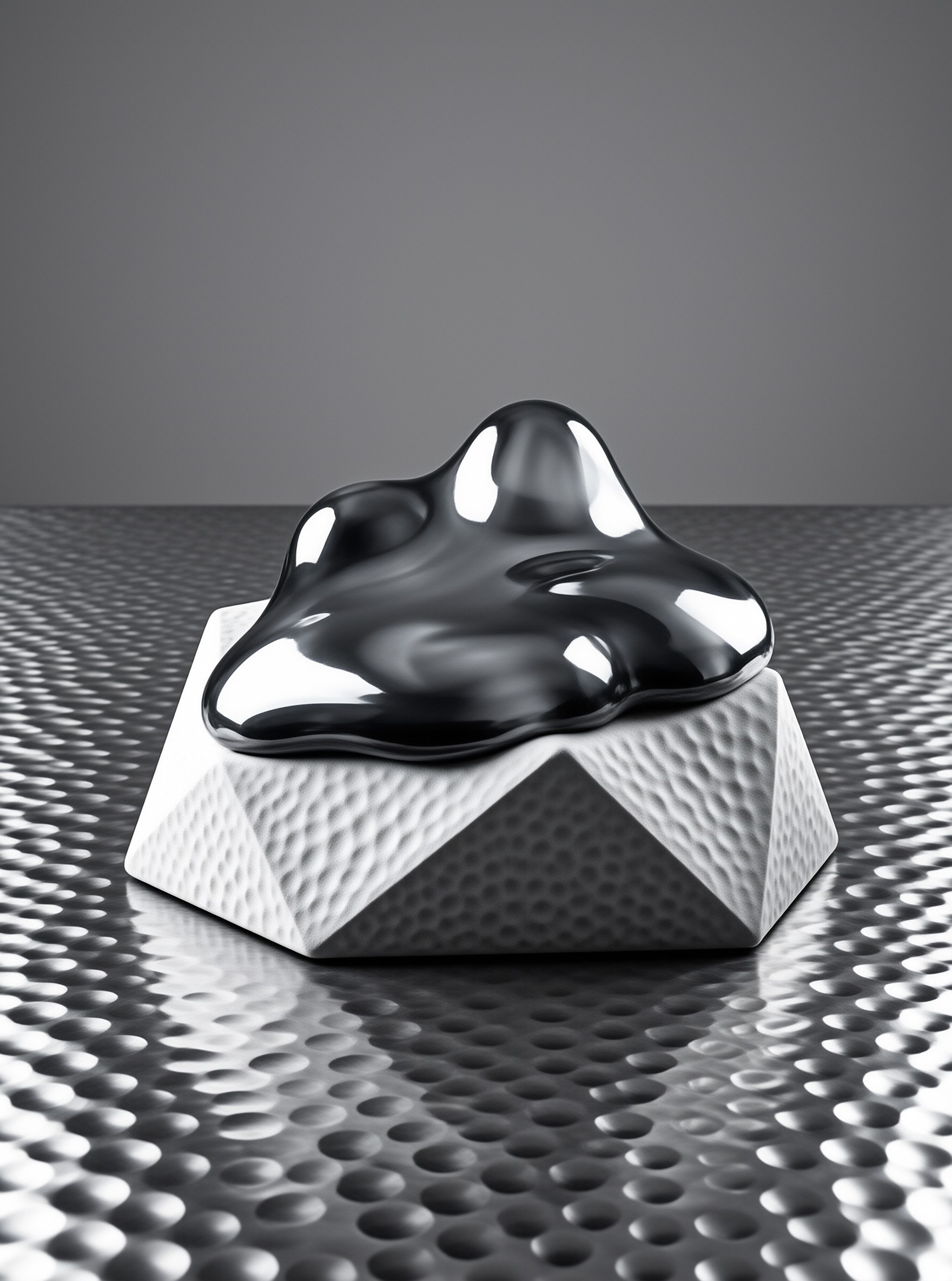 Glossy Black Abstract Form