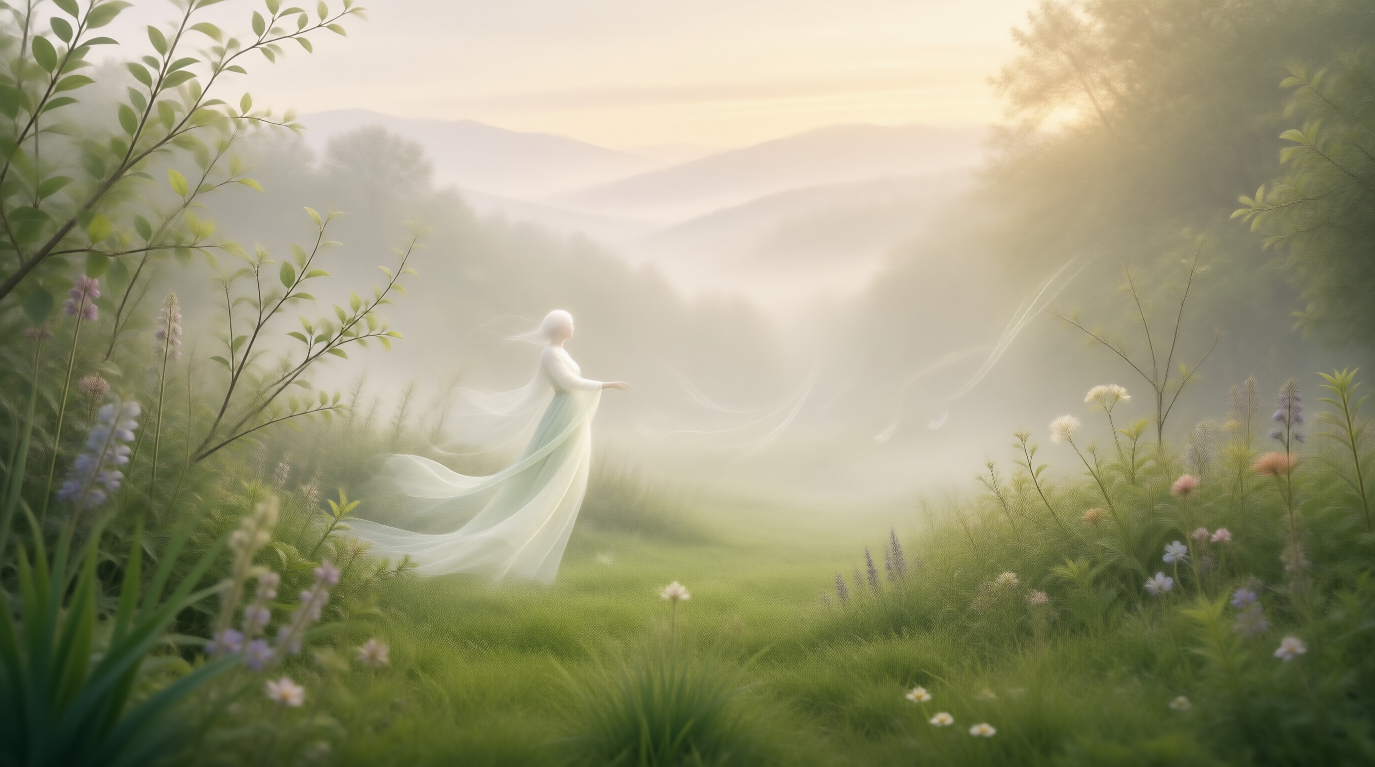Ethereal Figure in Landscape