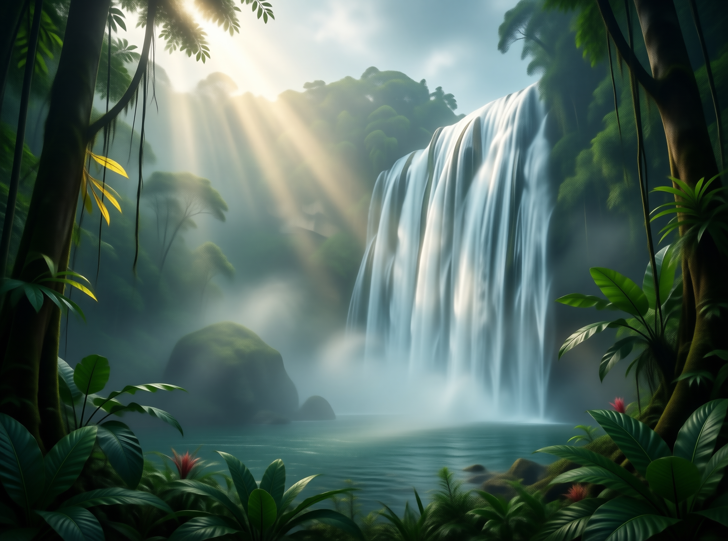 Tropical Rainforest Waterfall