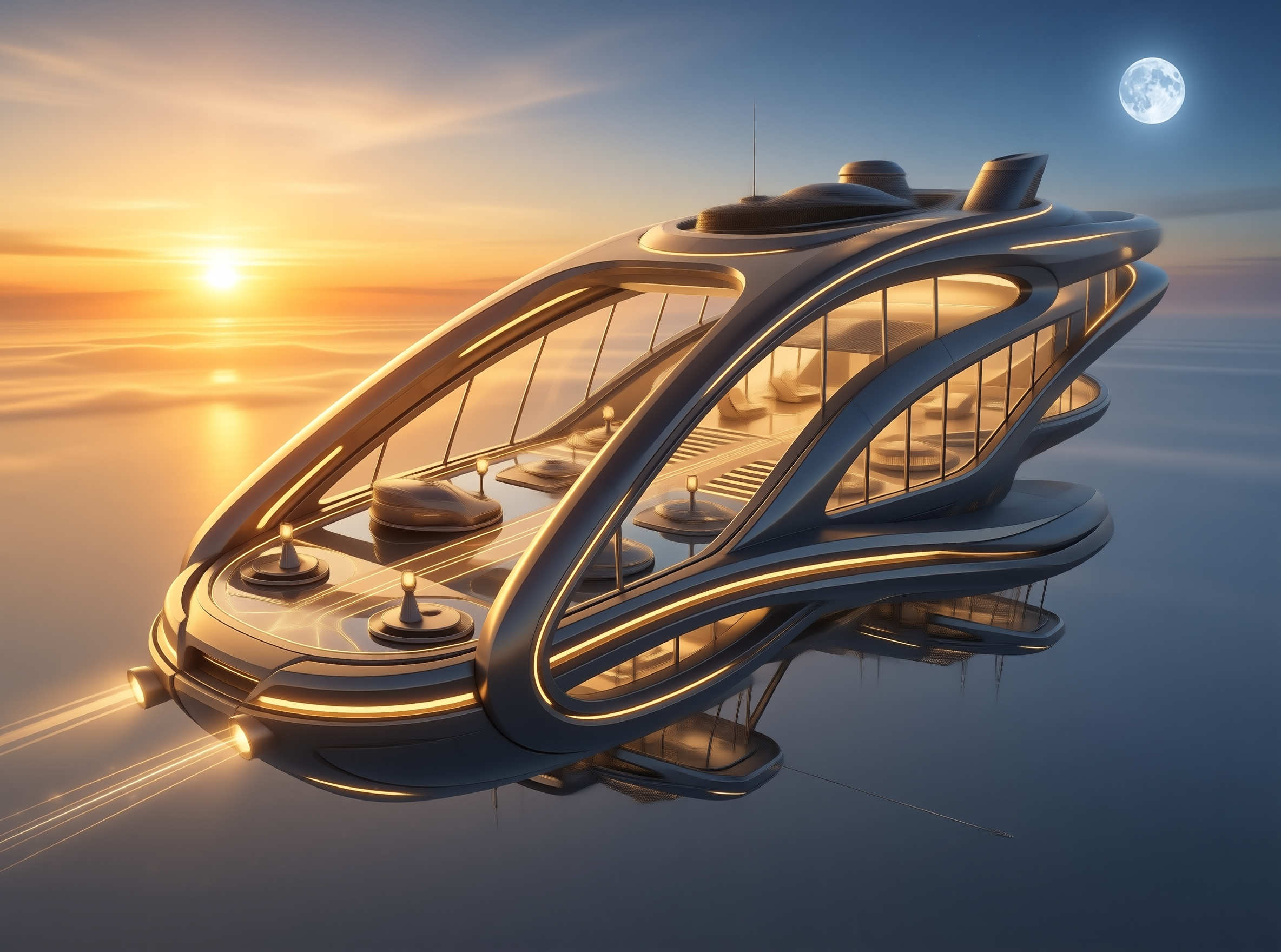 Futuristic Sky Luxury Yacht