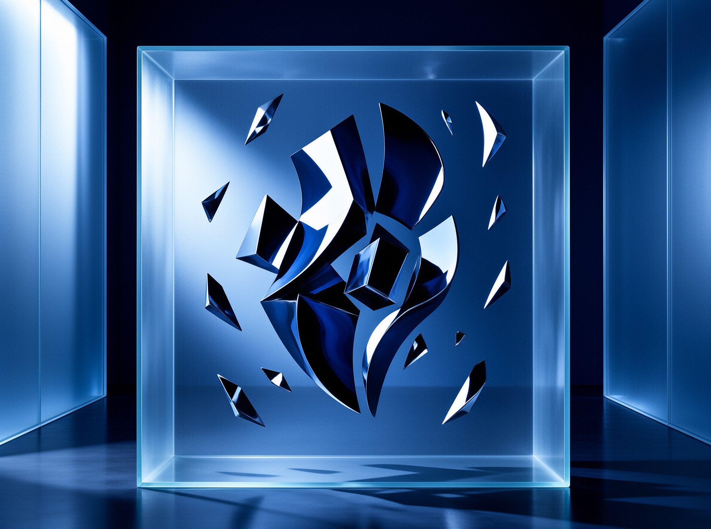 Abstract Blue Crystal Art