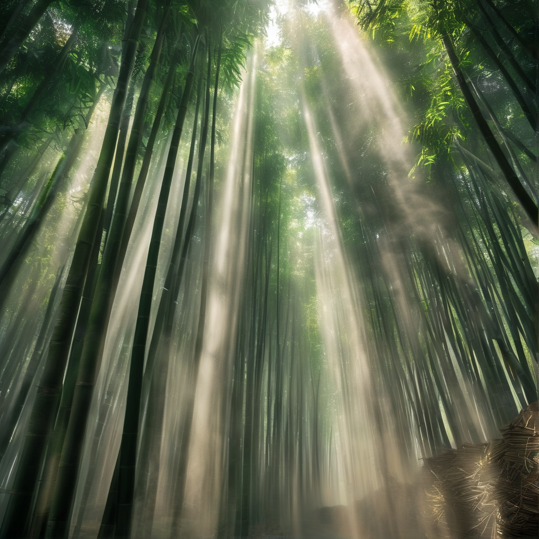 Sunlit Bamboo Forest