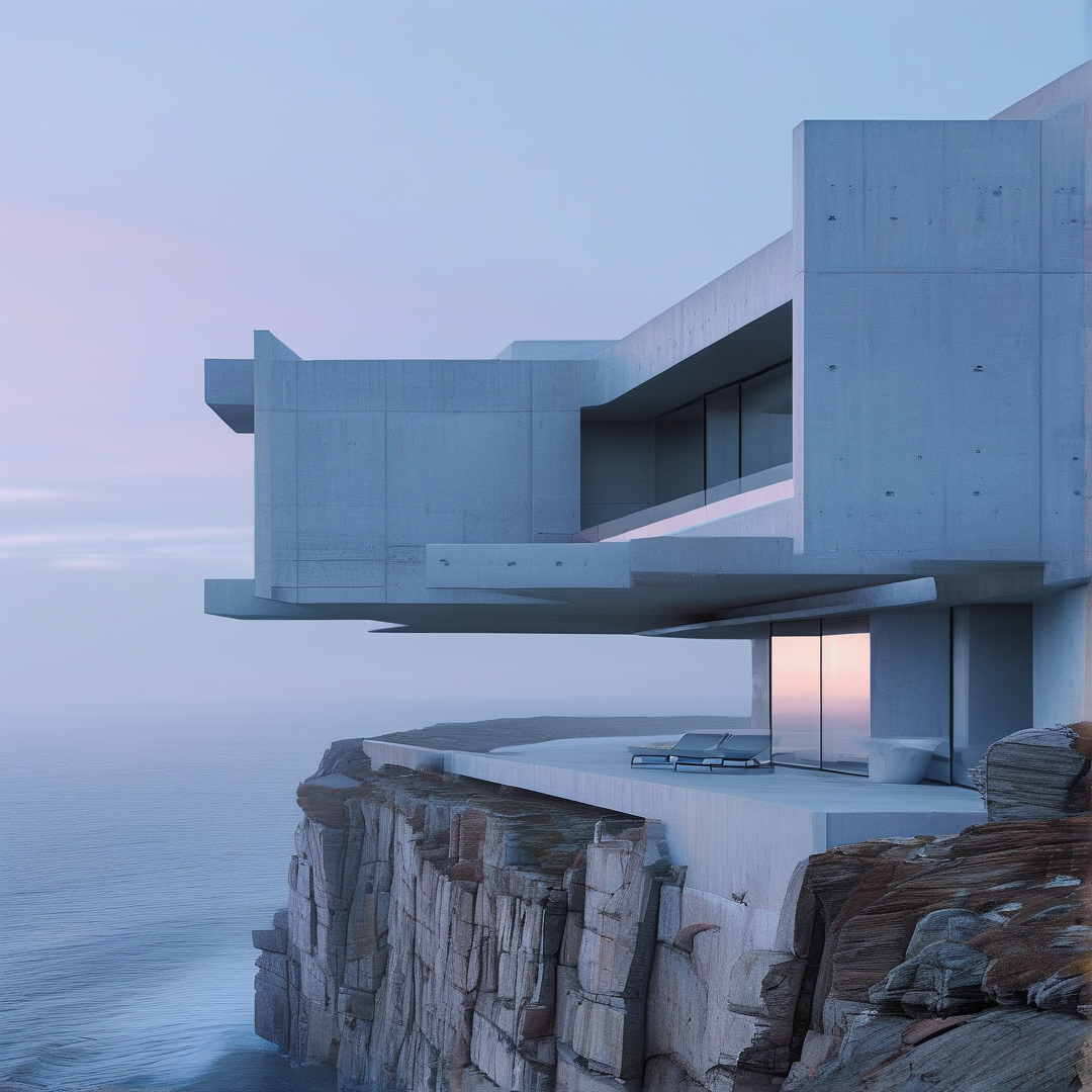 Modern Cliffside Concrete Villa