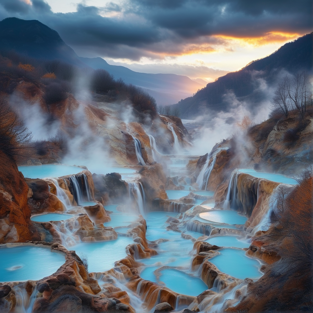 Cascading Turquoise Falls