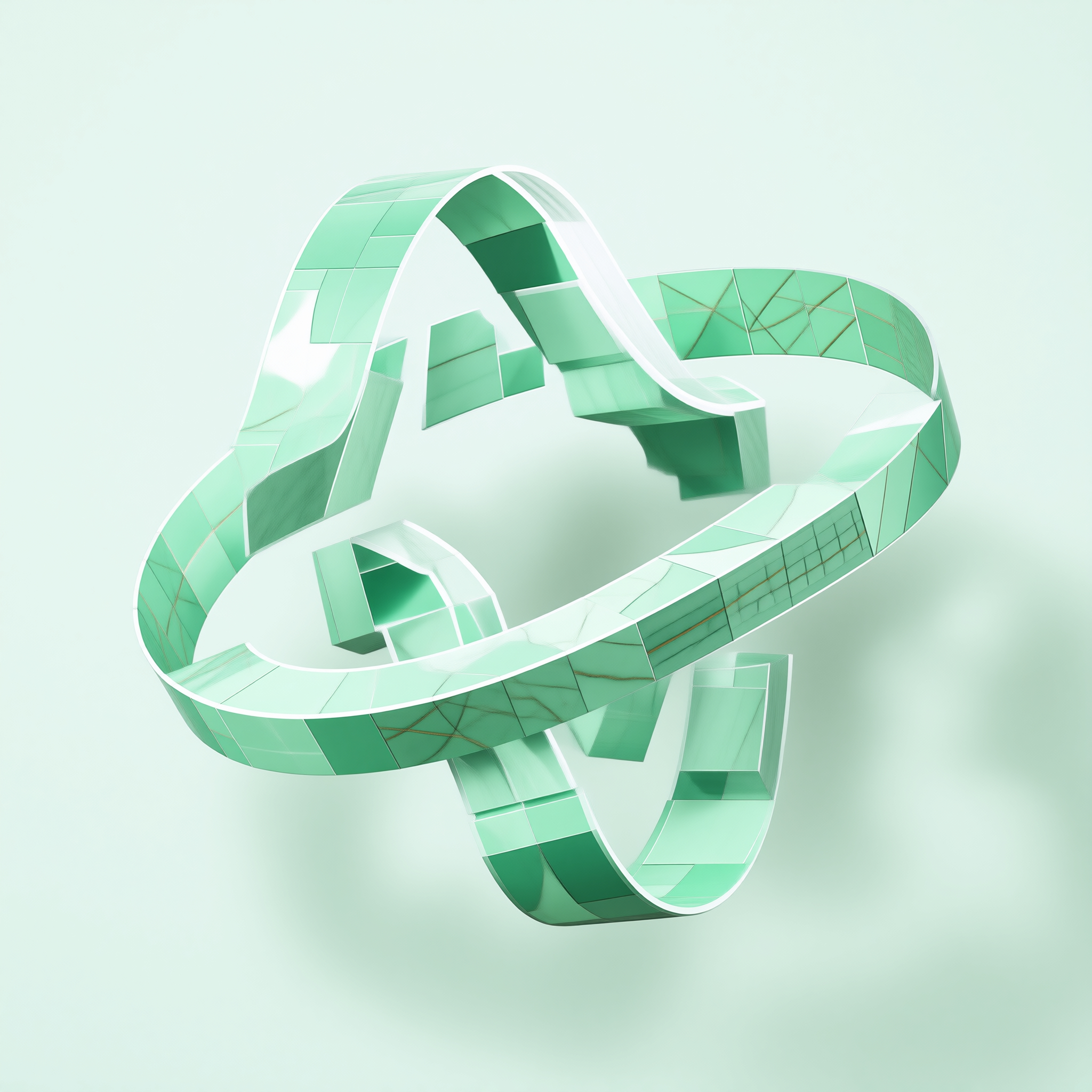 Abstract Green Ribbon Loop