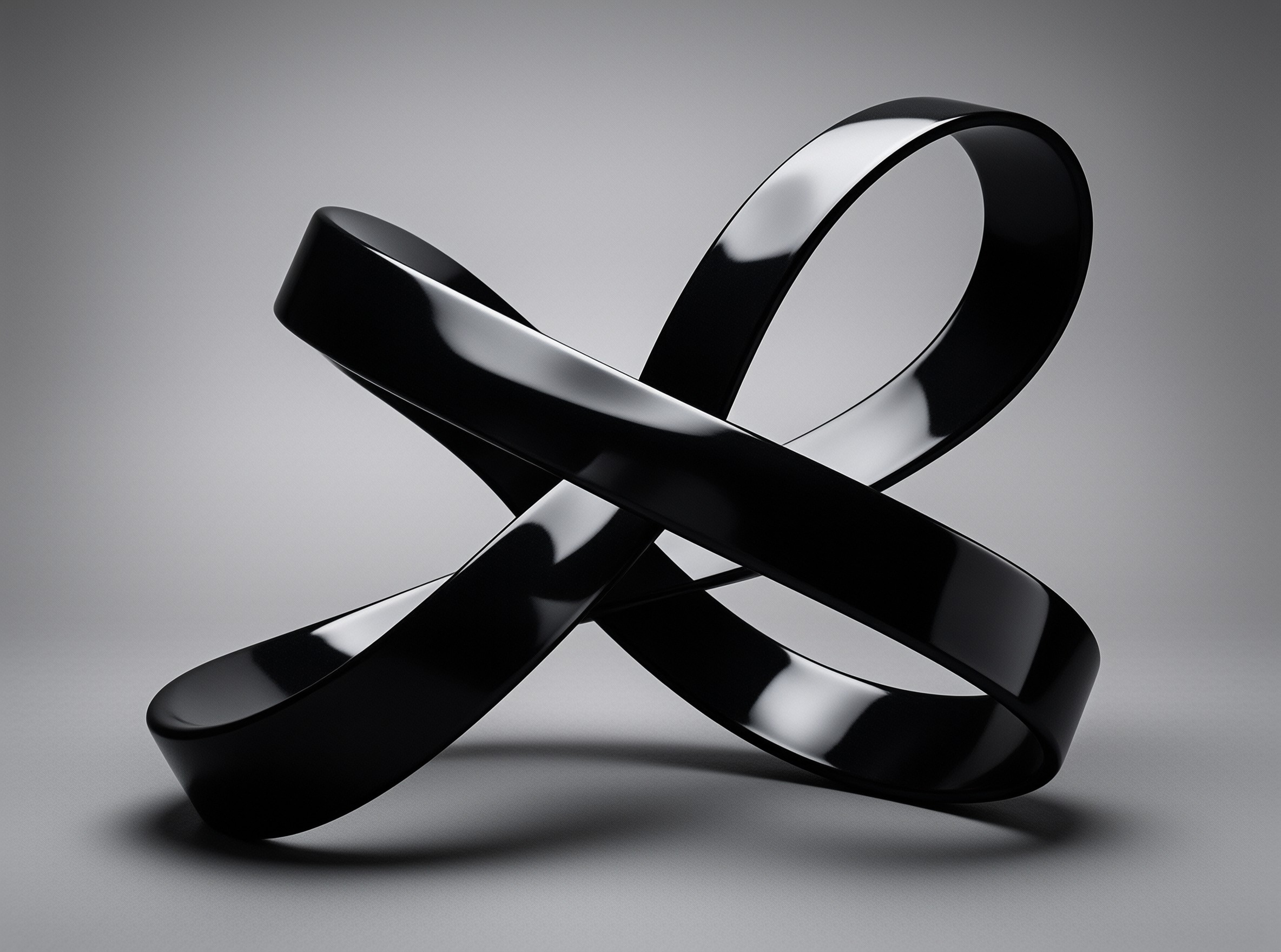 Glossy Black Ribbon Twist