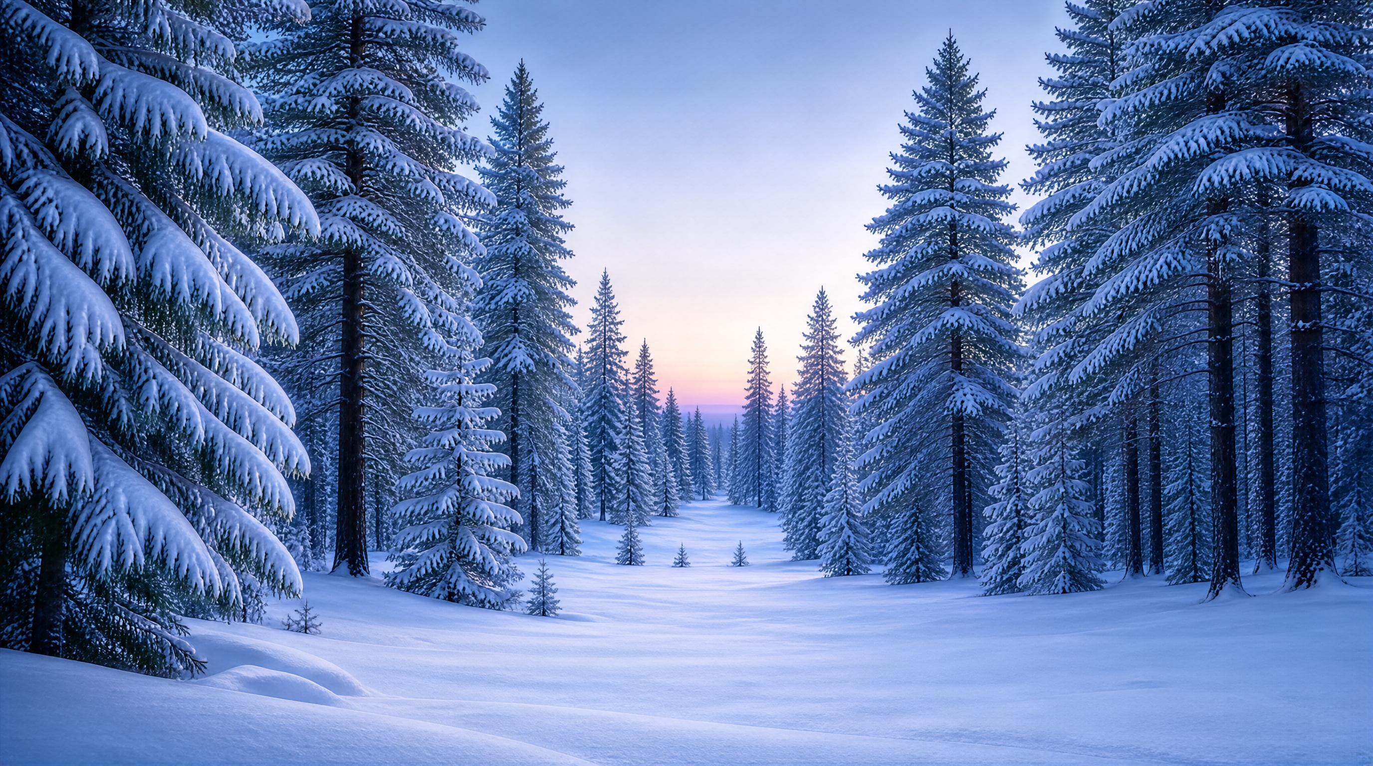 Snowy Forest at Dawn