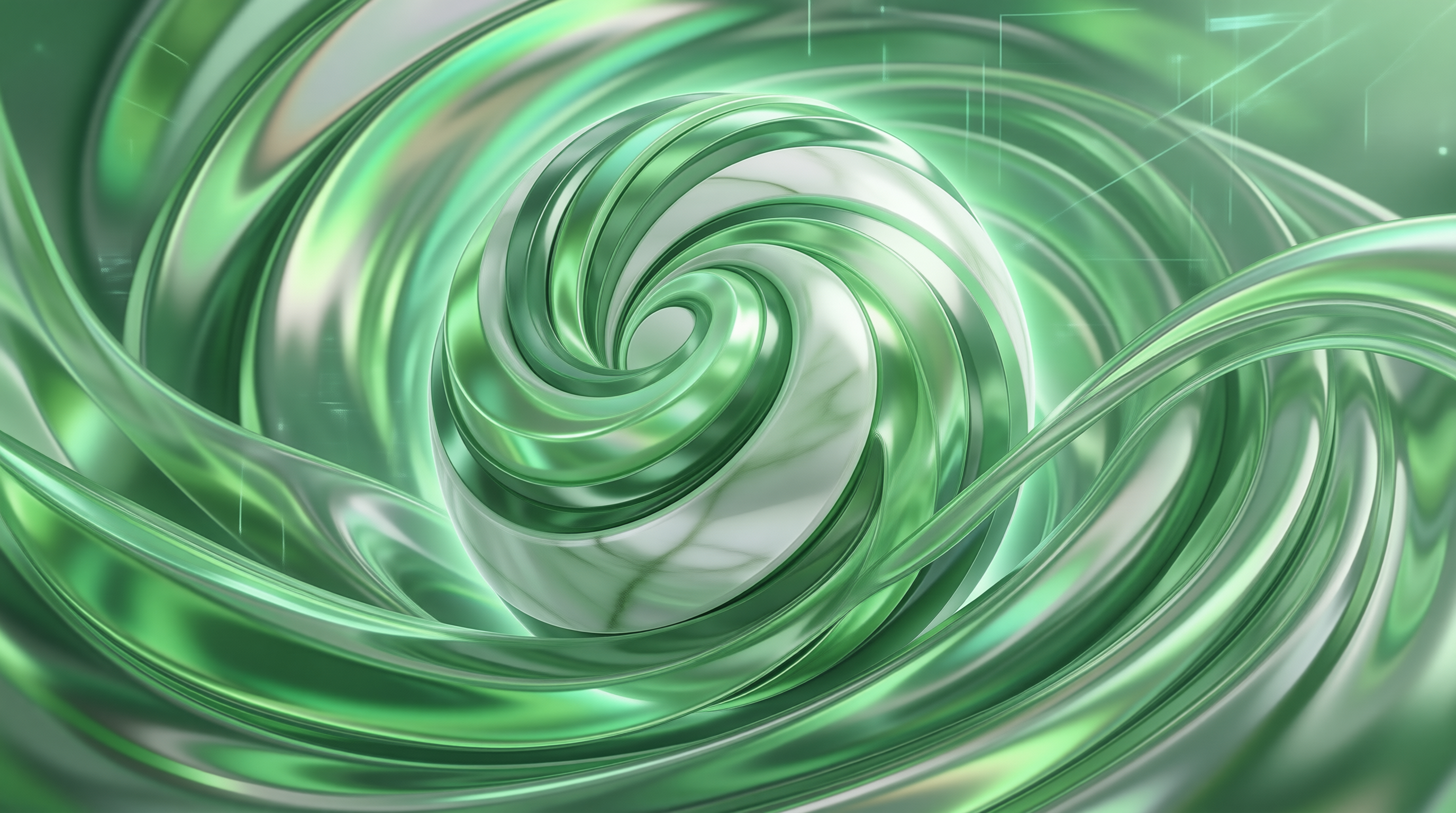 Green Swirl Abstract