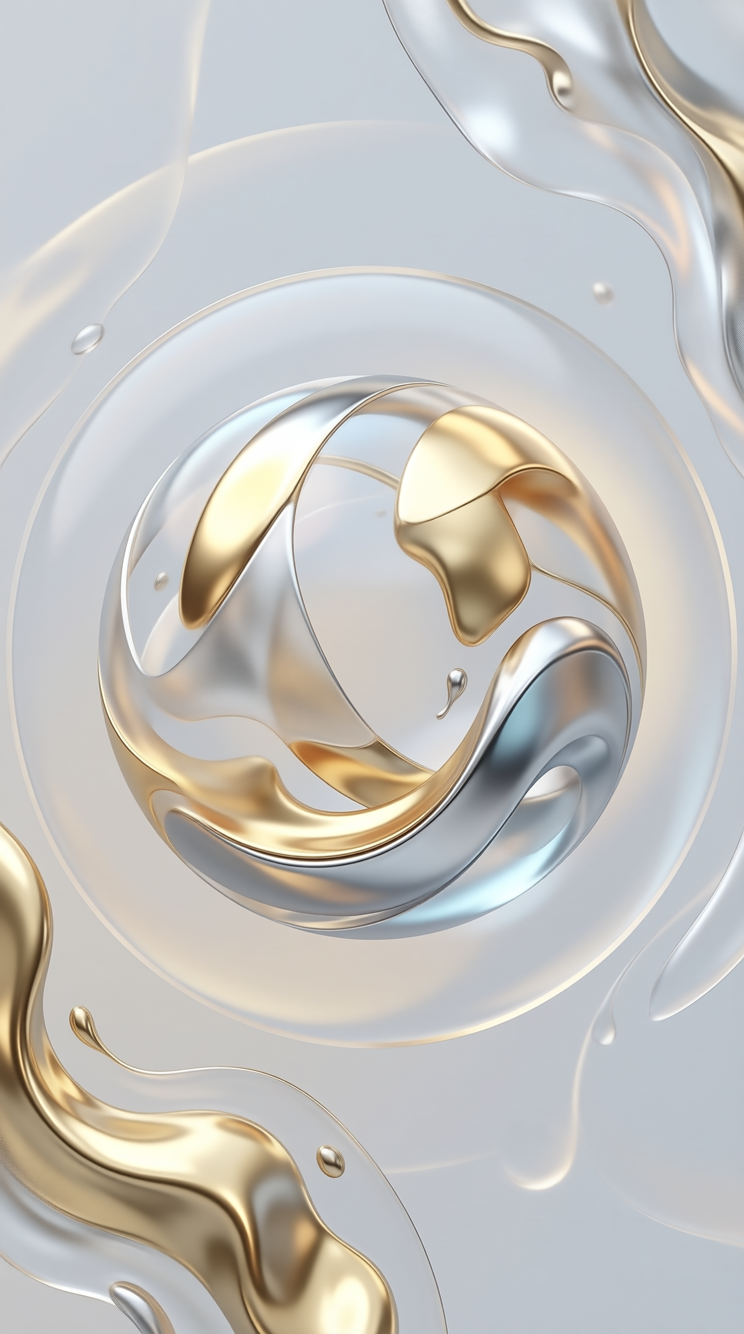 Chrome and Gold — Liquid Sphere Study