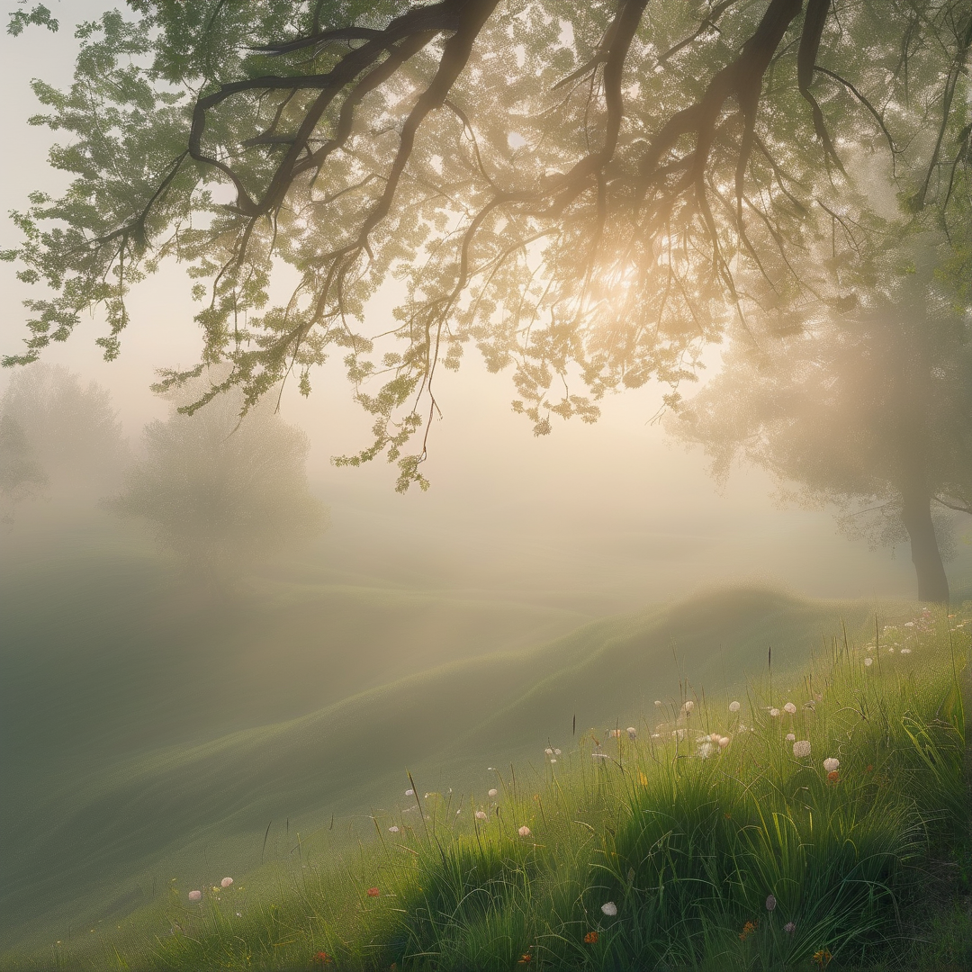 Misty Morning Landscape