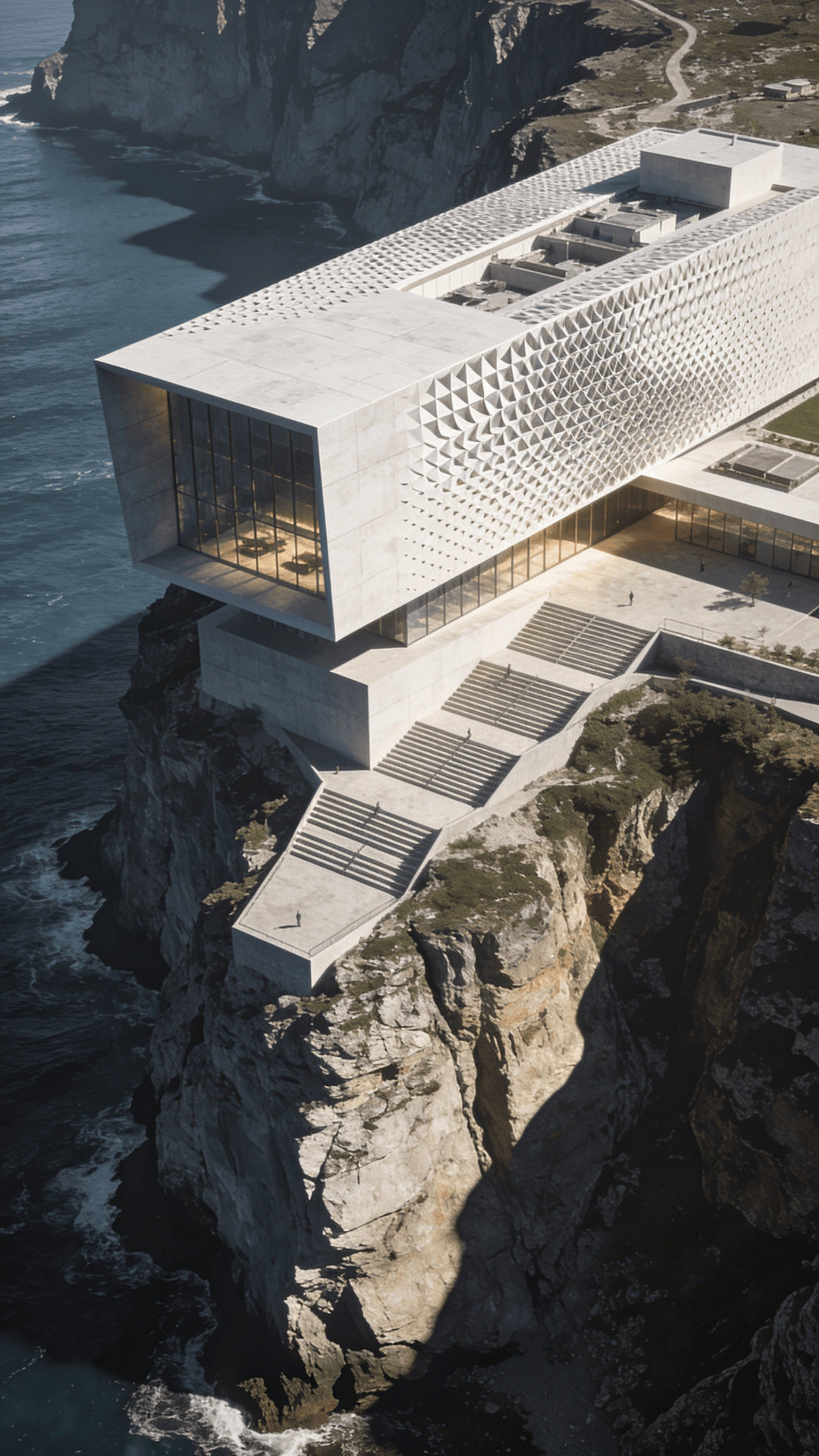 Cultural Center with Parametric Facade — Coastal Cliff