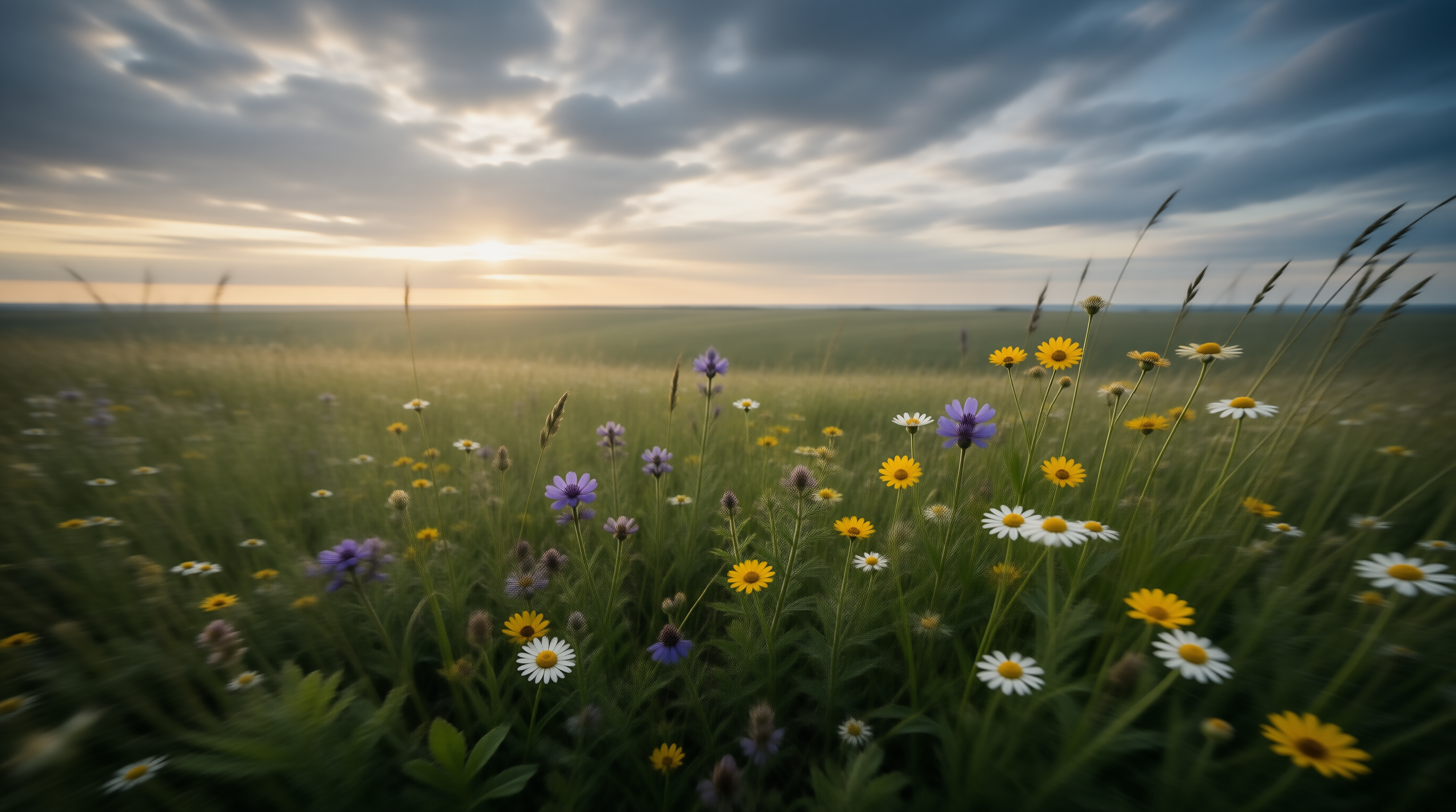 Twilight Wildflower Landscape
