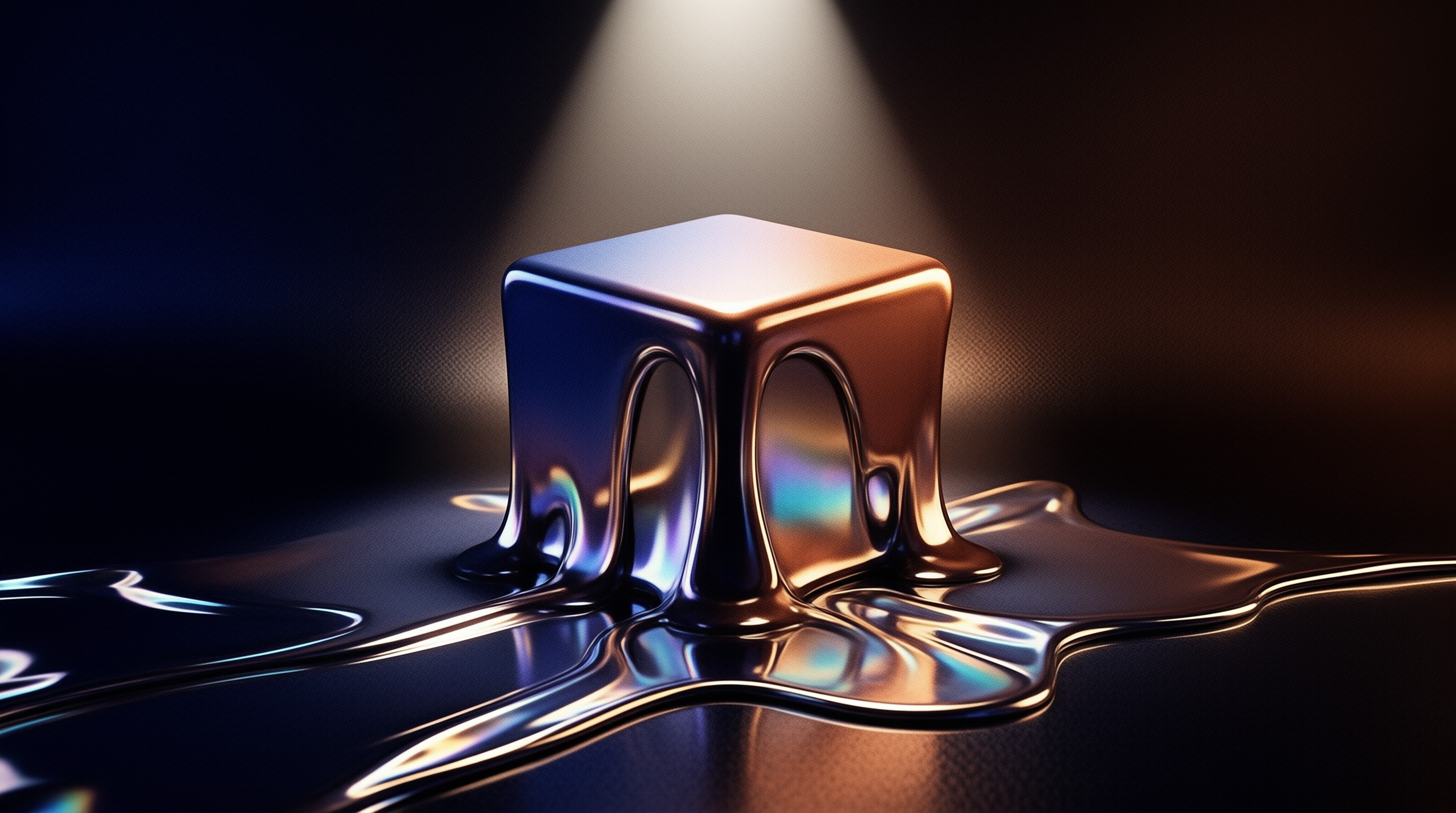 Melting Metallic Cube