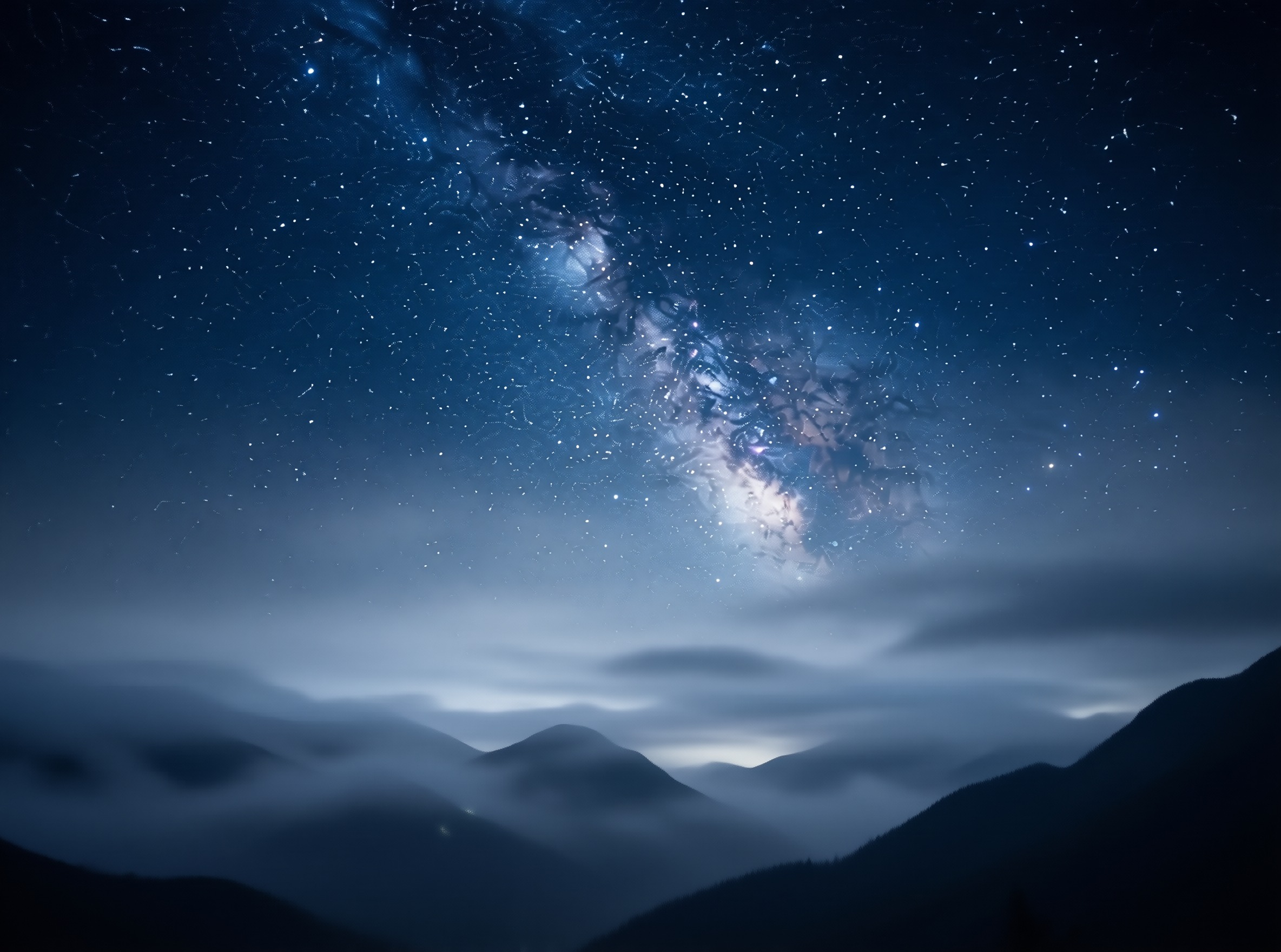 Starry Night Over Mountains