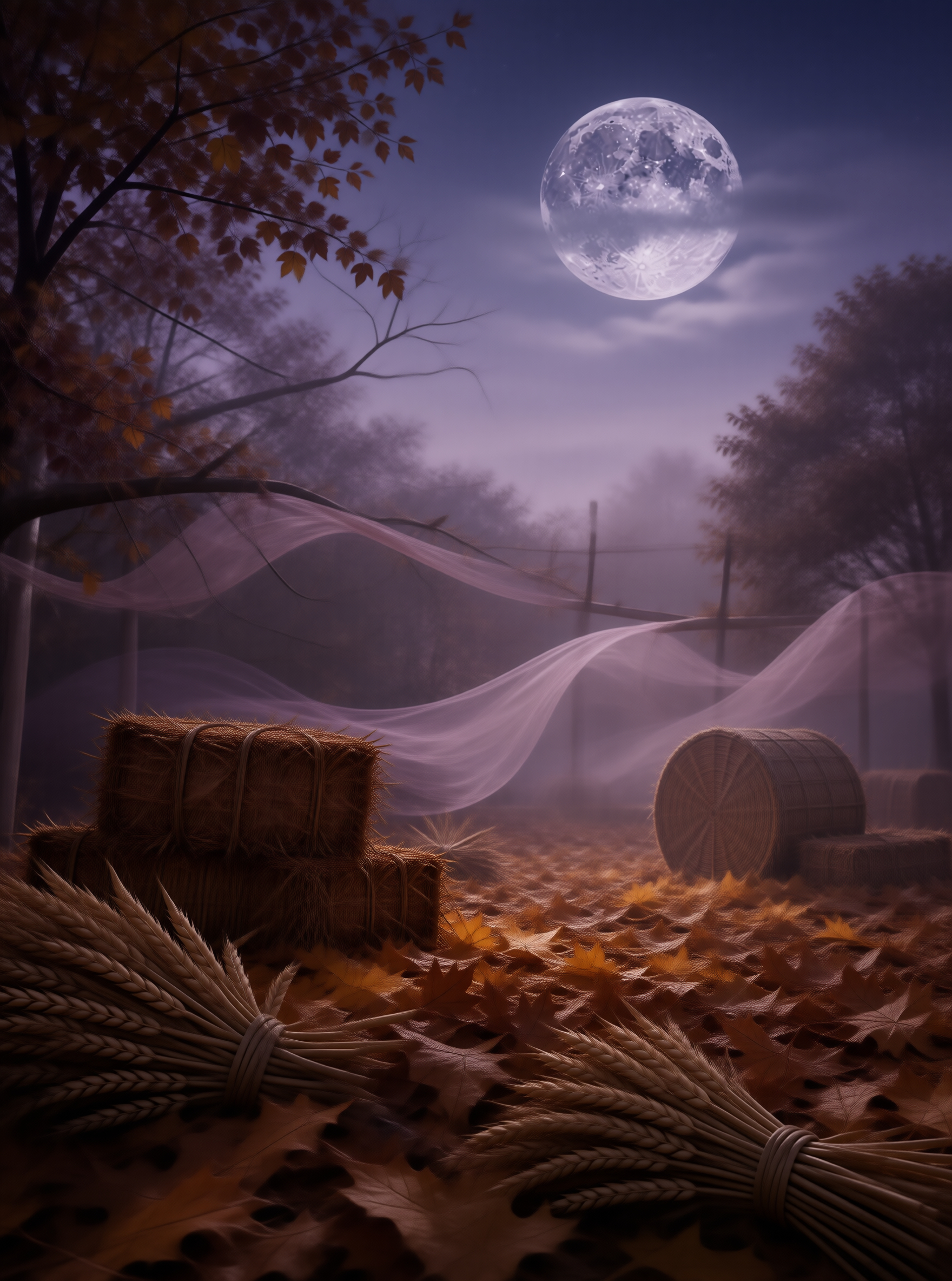 Autumn Moonlit Field