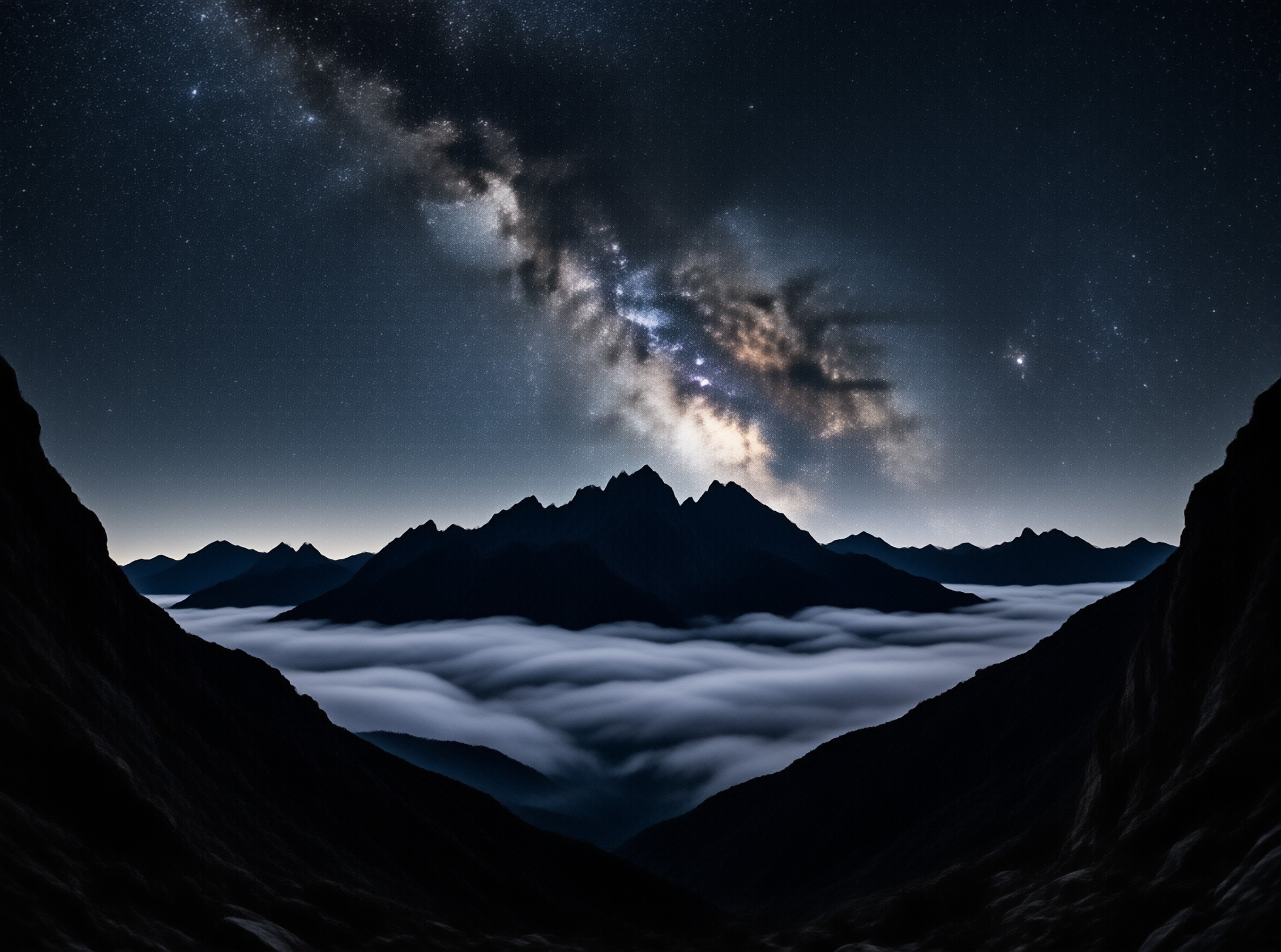 Milky Way Over Mountains
