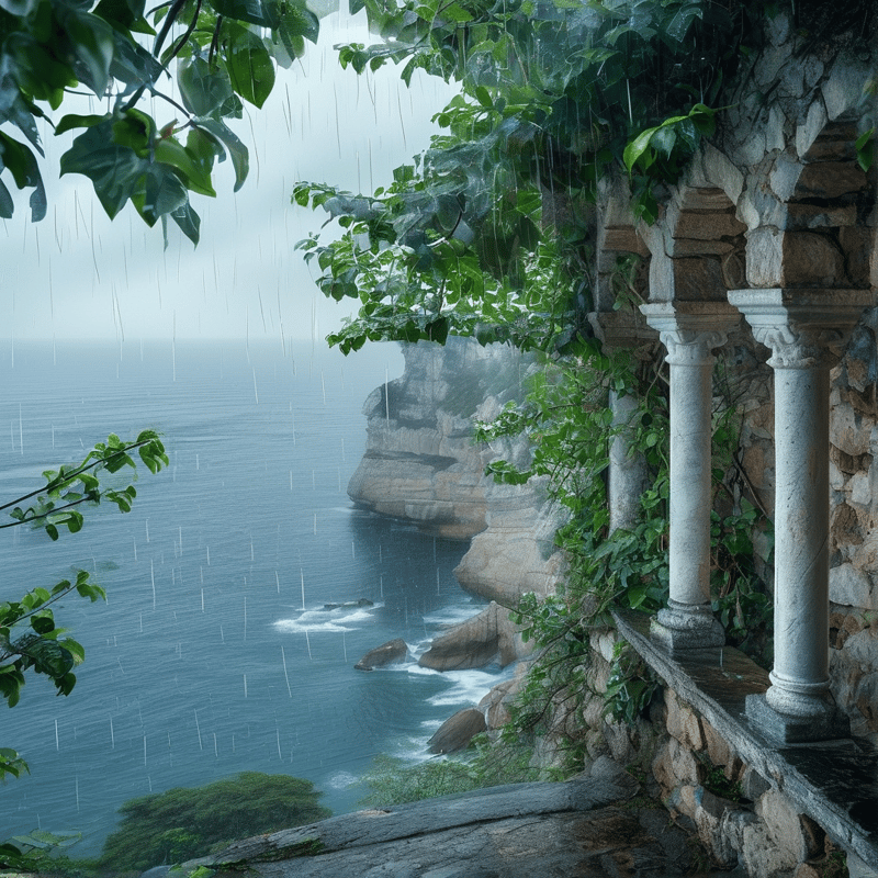 Rainy Coastal Ruins