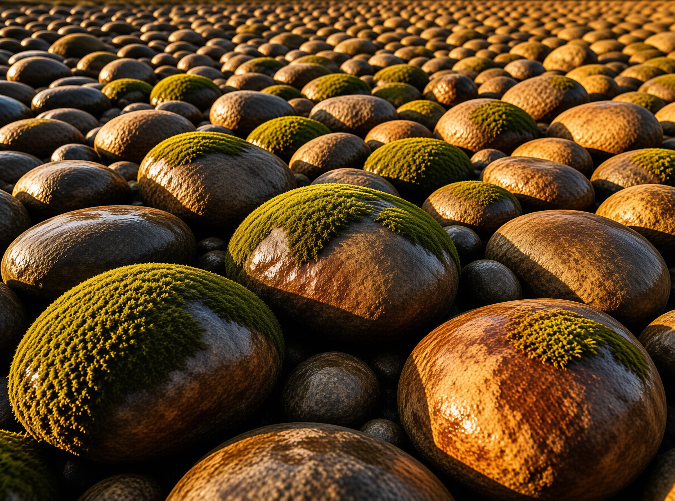 Mossy Stones in Golden Light