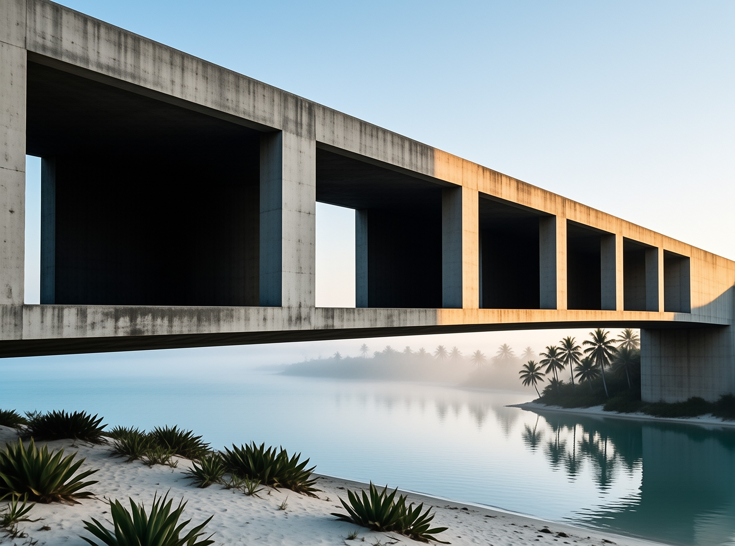 Concrete Bridge Over Water